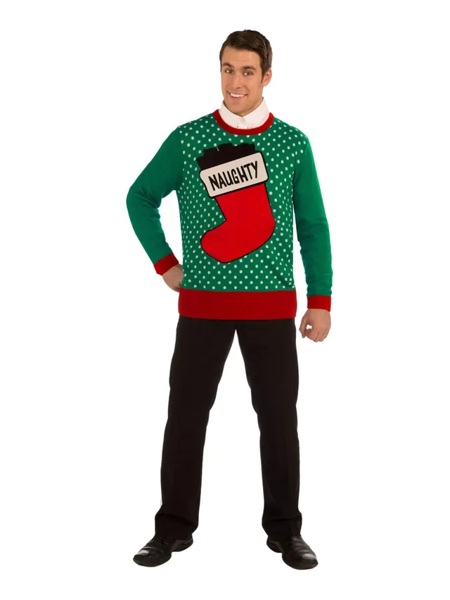rubie-s-deluxe-naughty-stocking-weihnachtspullover-gr-n-l image 1