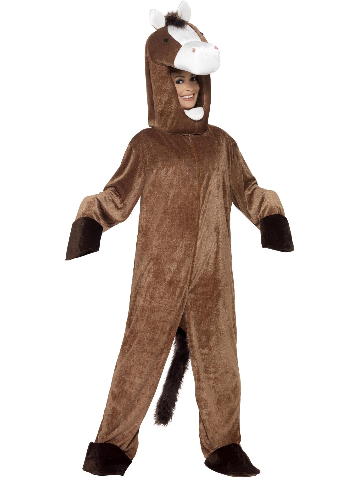 smiffys-fever-pferd-kost-m-erwachsene-braun-jumpsuit image 4