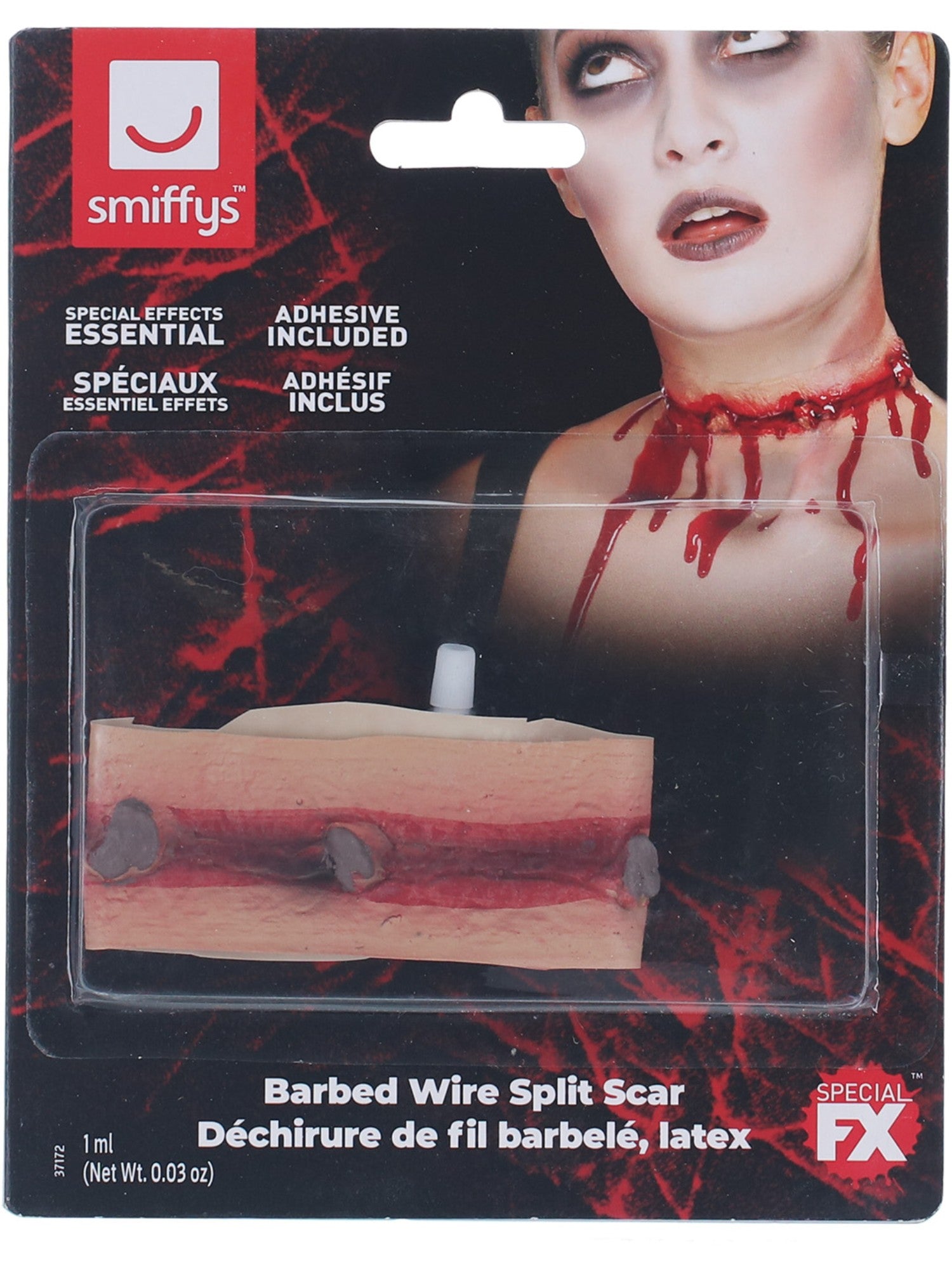 smiffys-makeup-fx-barbed-wire-split-scar-latexnarbe-rot image 2