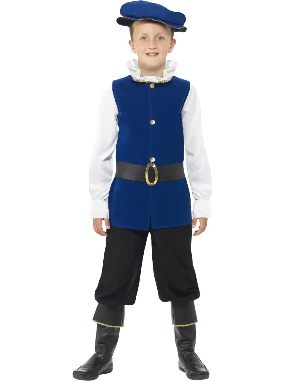 smiffys-fever-tudor-boy-kost-m-blau-gr-4-9-jahre image 1