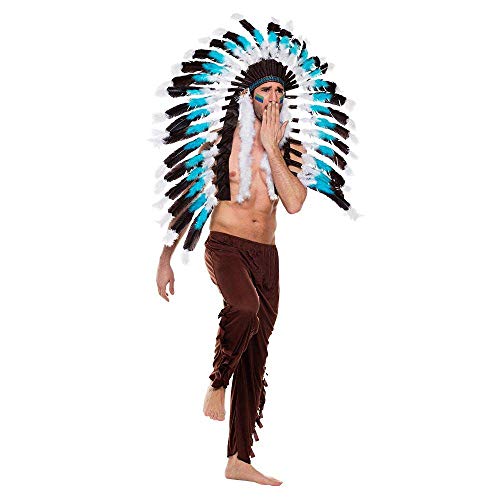 boland-snow-wolf-indianer-kopfschmuck-federn-blau-wei image 6