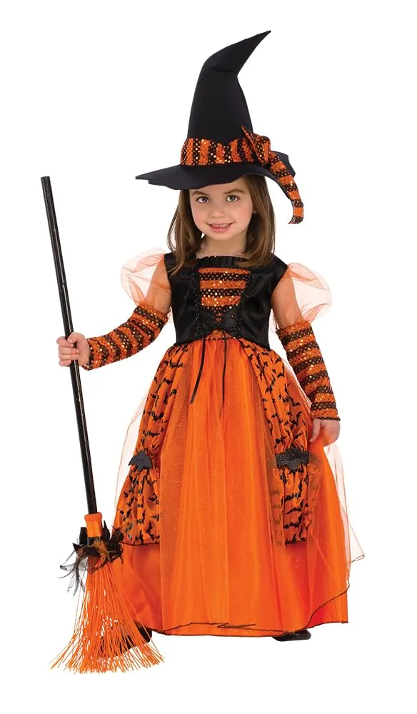 rubie-s-deluxe-hexenkost-m-m-dchen-orange-schwarz-gestreift image 1