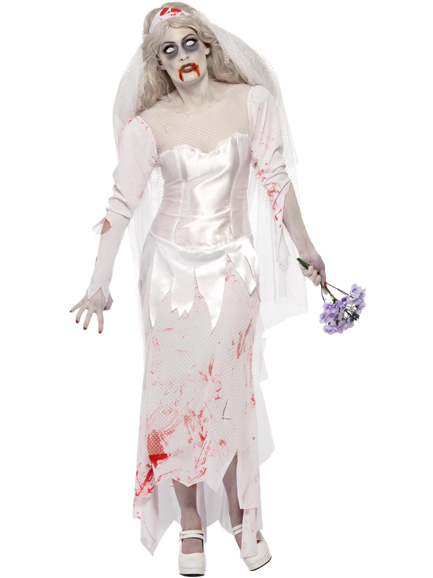 smiffys-fever-zombie-bride-kost-m-wei-s-schleier image 4