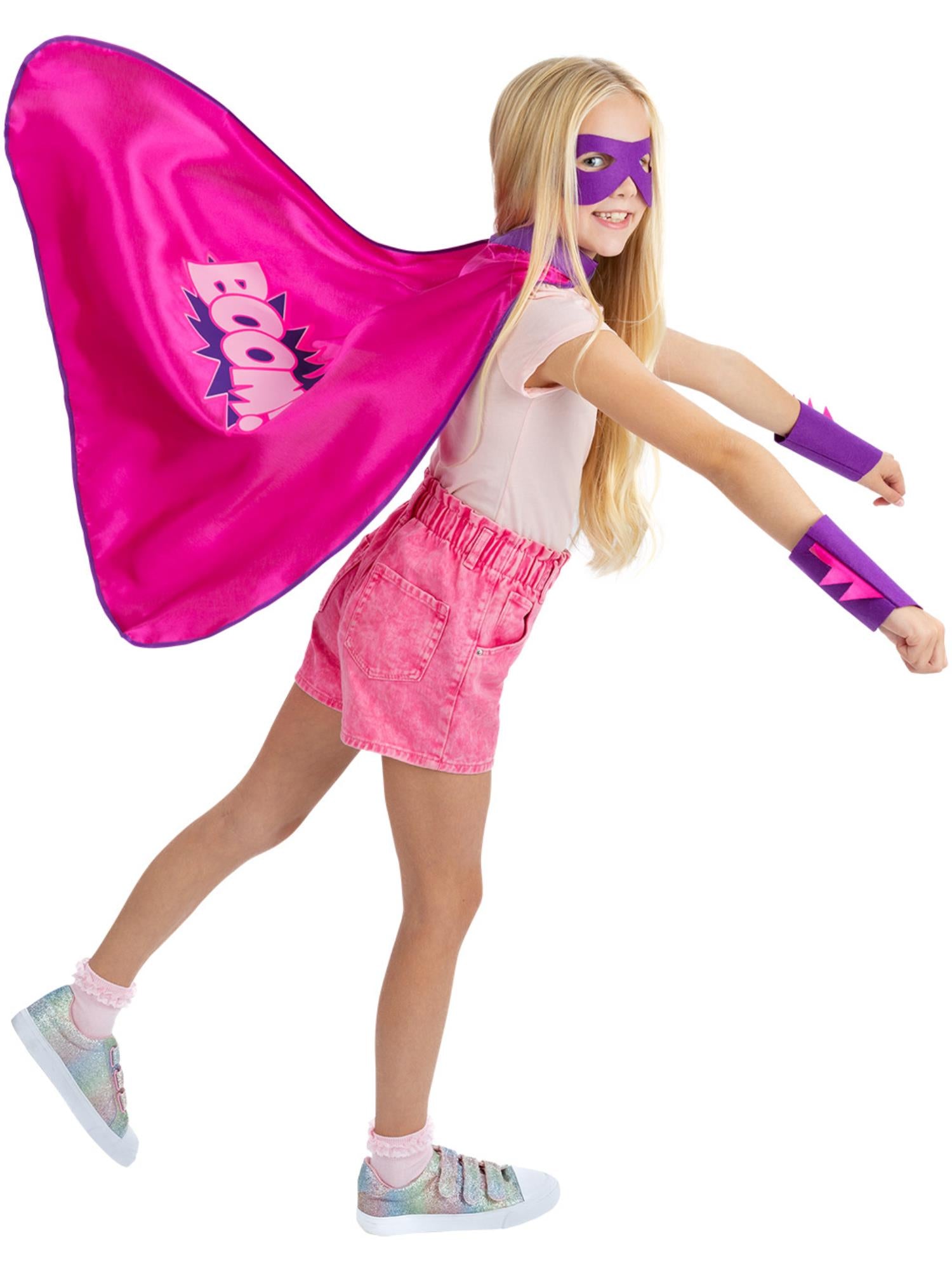 smiffys-fever-super-hero-set-cape-pink-gr-s-m-4-7-jahre image 3