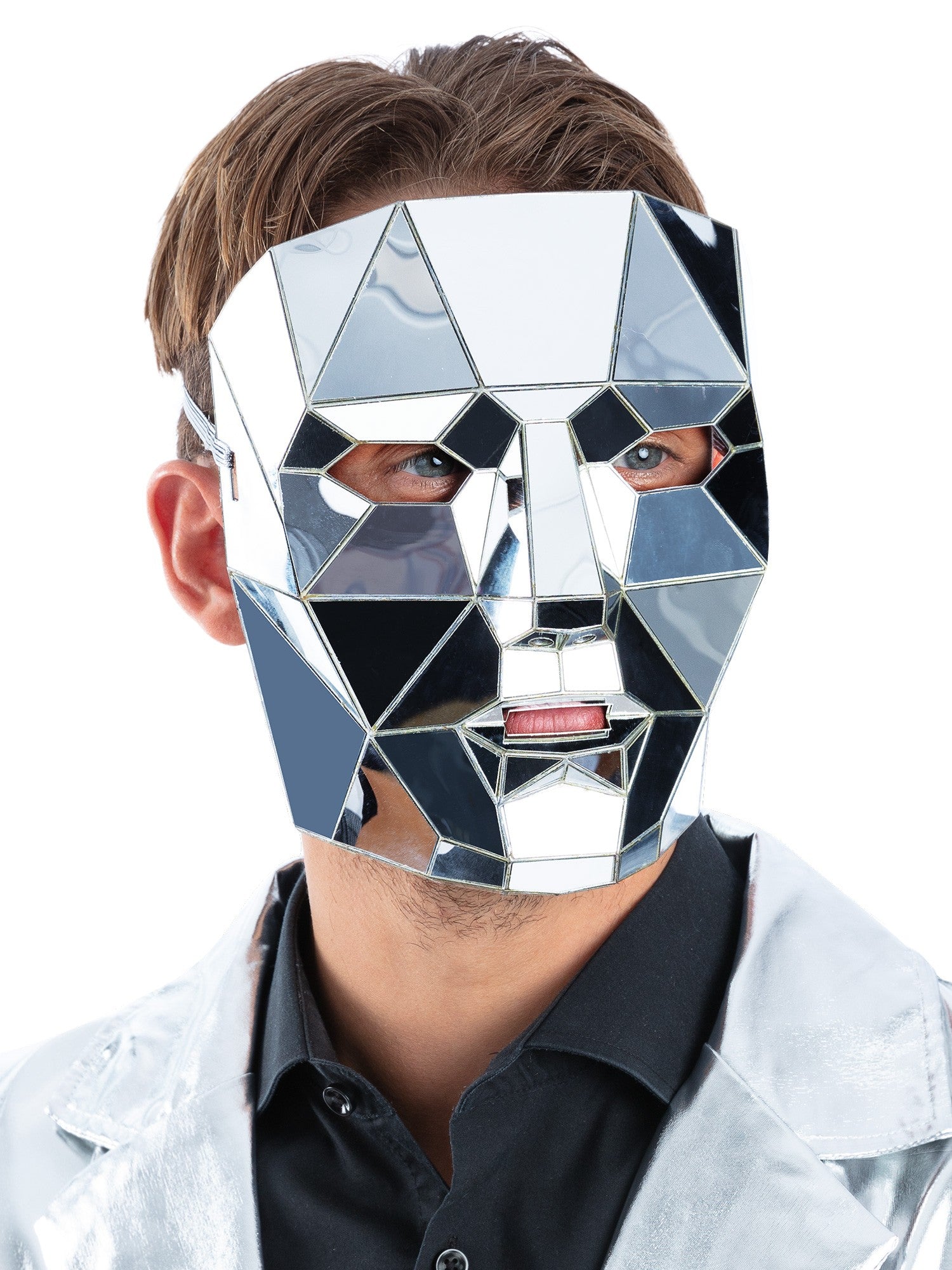 smiffys-fever-silver-mirrored-robotermaske-silber-einheitsgr-e image 1
