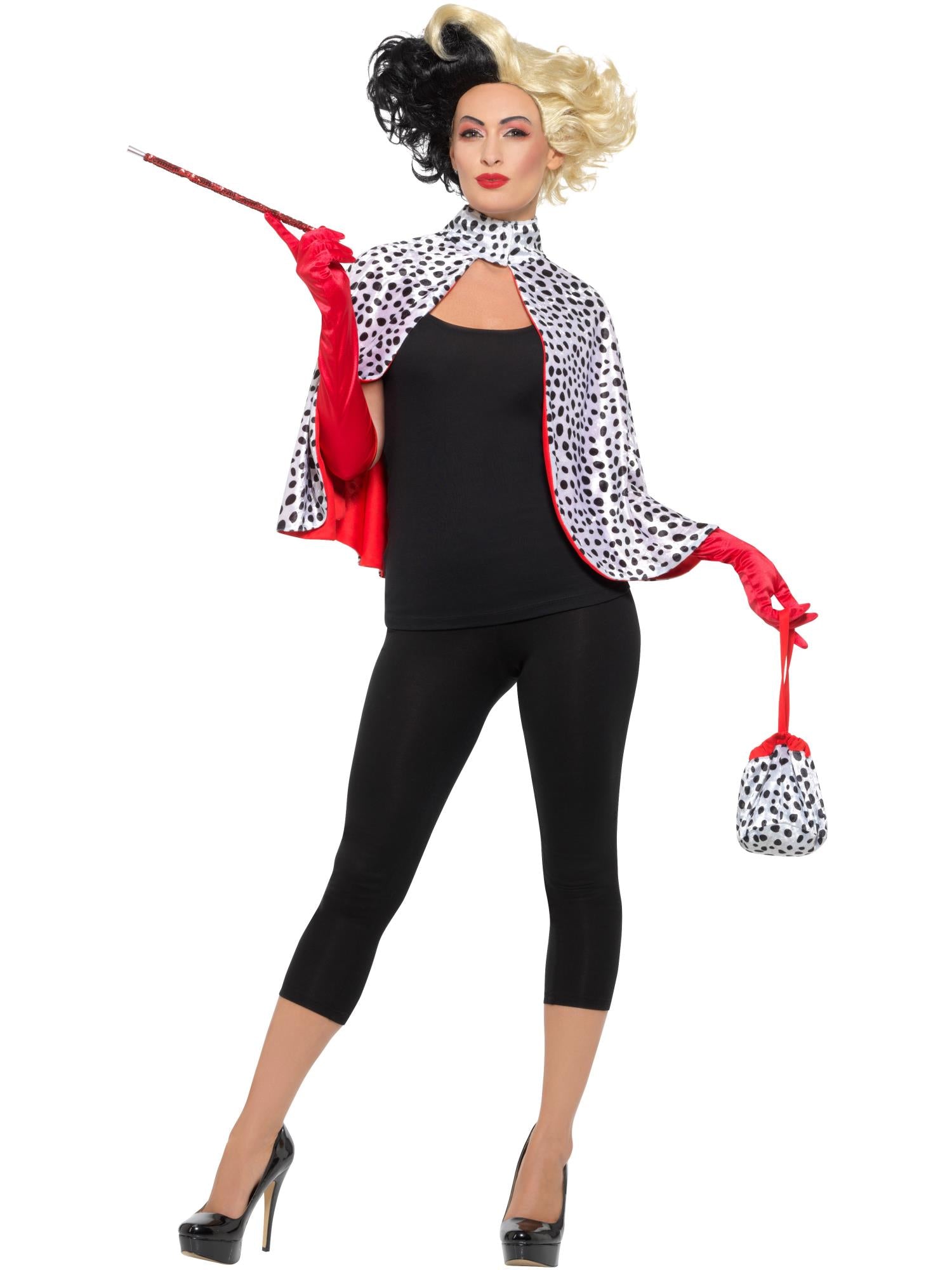 smiffys-fever-evil-madame-set-damen-schwarz-wei-4-tlg image 1