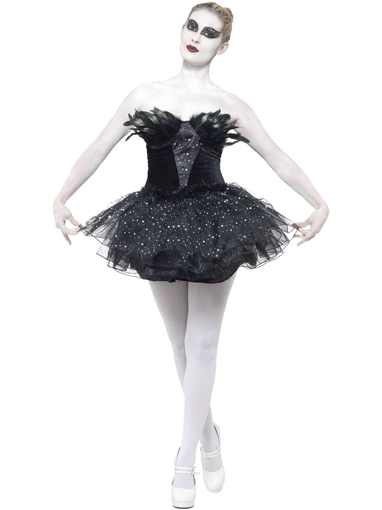 smiffys-fever-gothic-swan-kost-m-schwarz-mit-tutu-gr-s image 4
