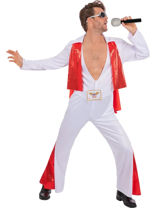 smiffys-fever-elvis-kost-m-herren-wei-jumpsuit-gr-e-m image 1