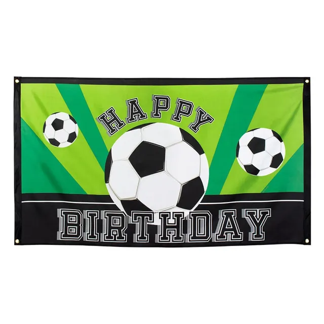 boland-decorations-happy-birthday-banner-fu-ball-90x150-cm image 1