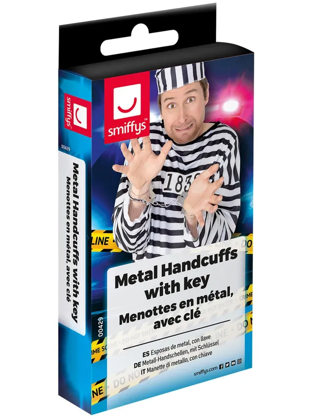 smiffys-fever-metall-handschellen-kost-m-silber-mit-schl-ssel image 1