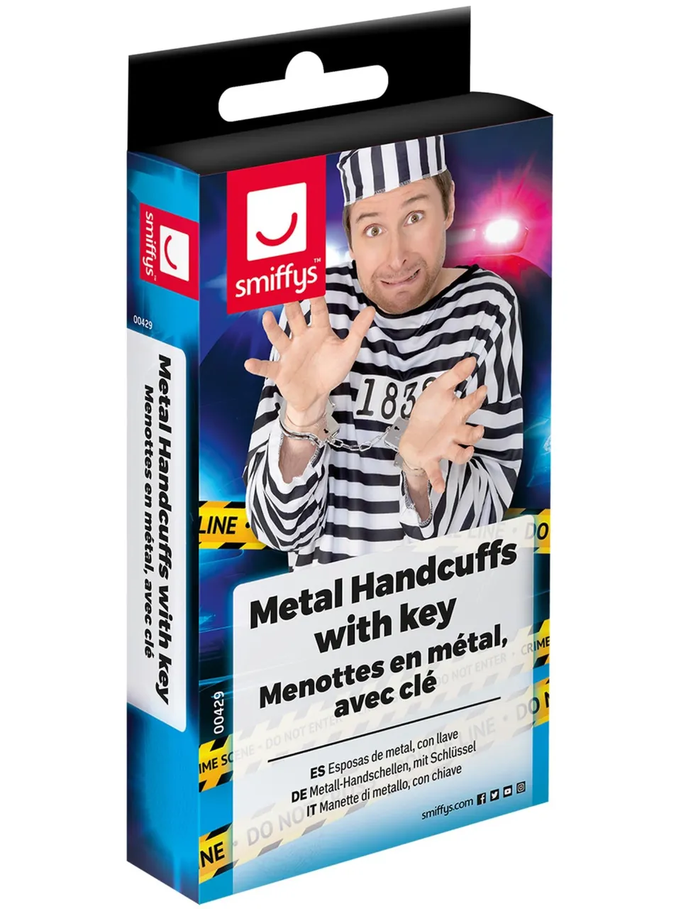 smiffys-fever-metall-handschellen-kost-m-silber-mit-schl-ssel image 1