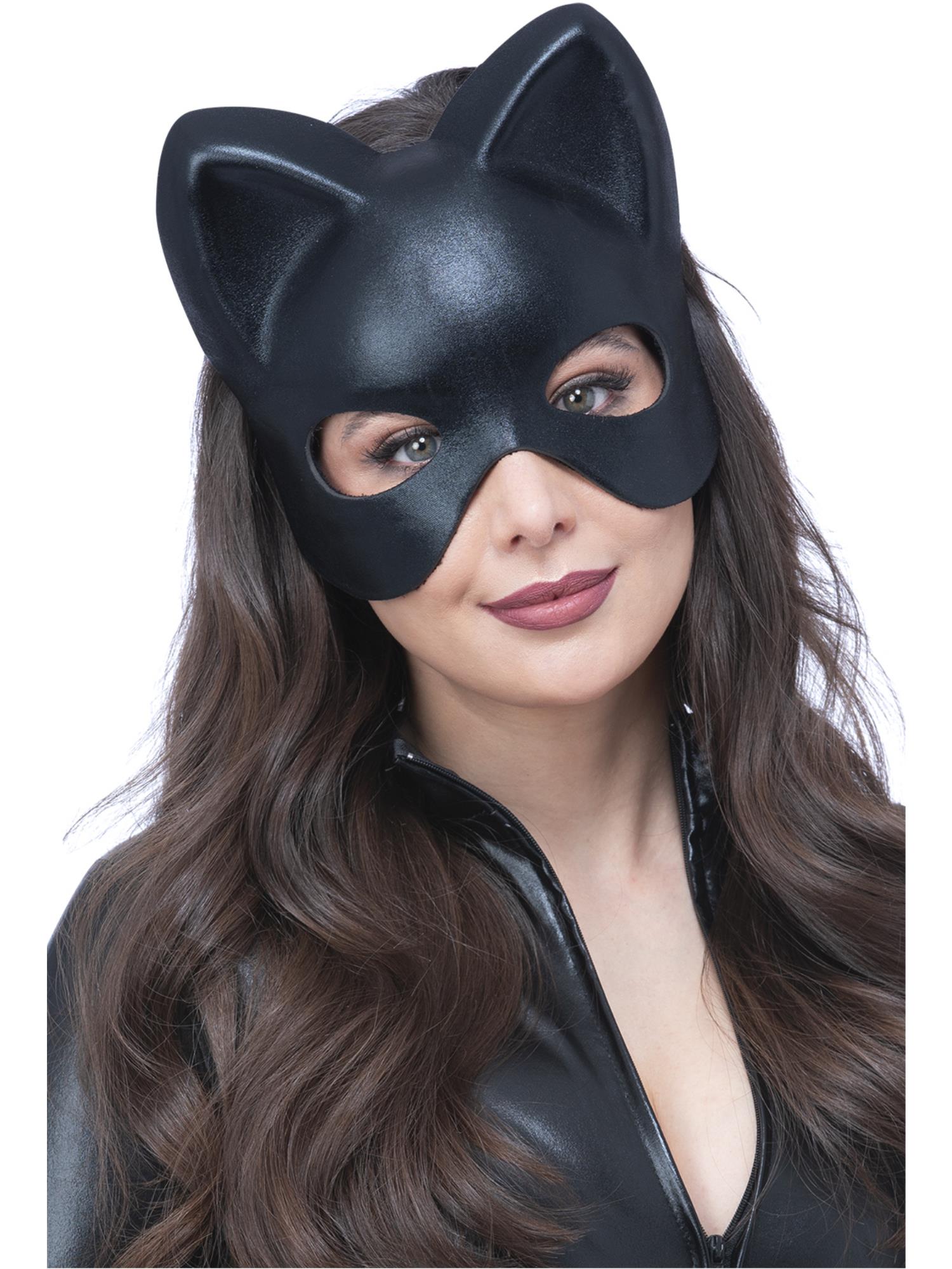 smiffys-fever-katze-augenmaske-schwarz-katzenohren image 1
