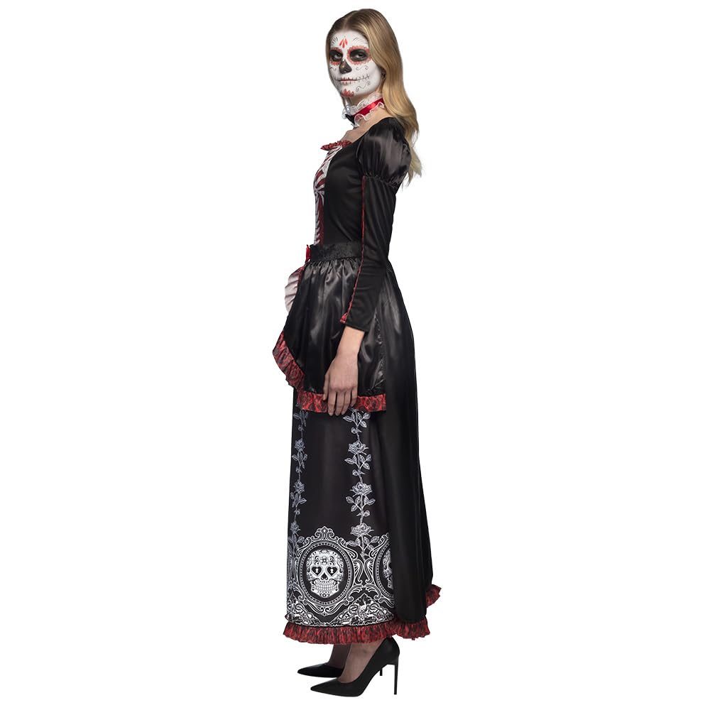 boland-halloween-senora-adriana-skelett-kost-m-damen-36-38-schwarz-rot image 2