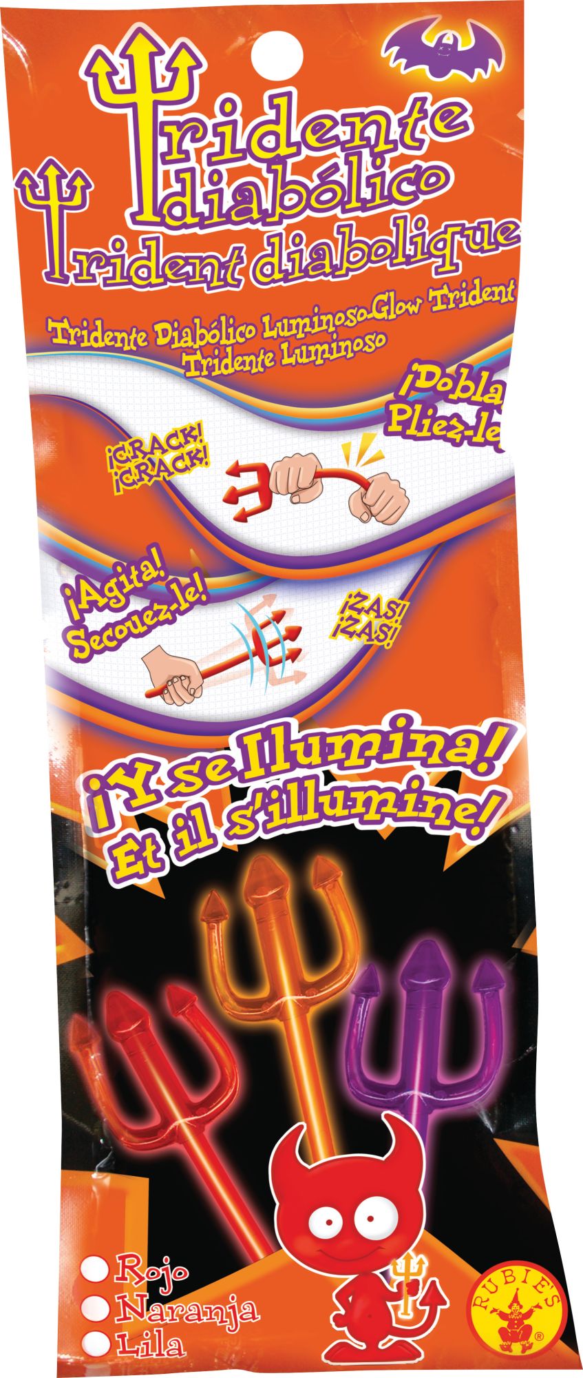 rubies-leucht-dreizack-22-cm-rot-lila-orange-neonstab image 2