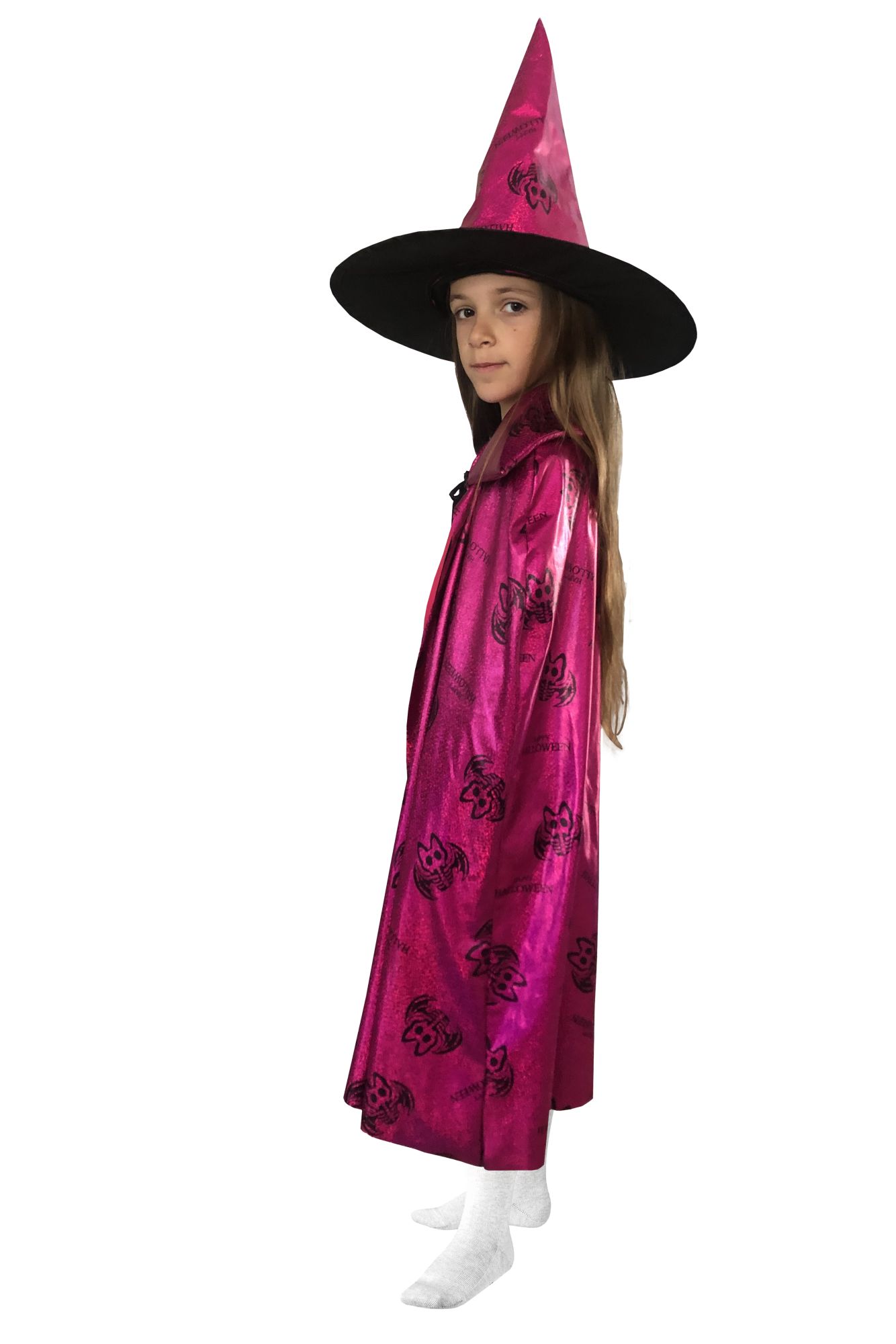 rubies-hexen-set-rosa-cape-mit-hut-fledermaus-3-8-jahre image 1