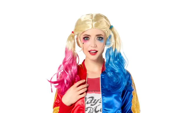 rubie-s-deluxe-harley-quinn-per-cke-blond-pink-blau-erwachsene image 1