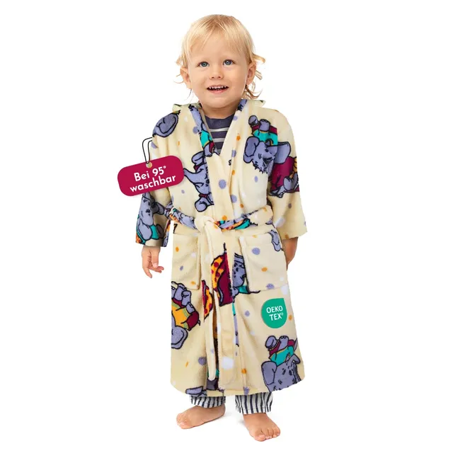 clinotest-nachwuchs-kinderbademantel-fleece-elefant-gr-140 image 1