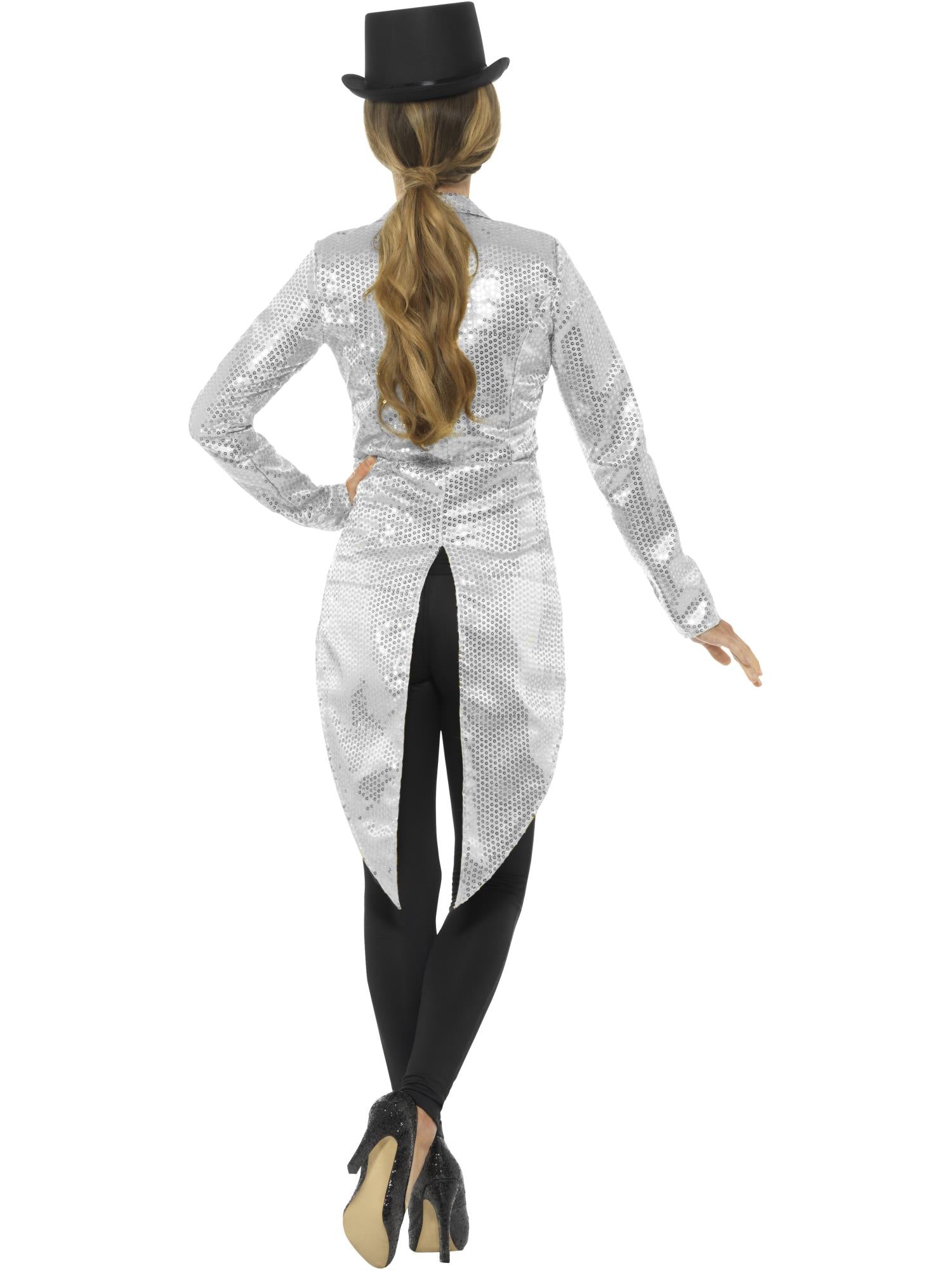 smiffys-fever-pailletten-frack-jacke-damen-silber image 2