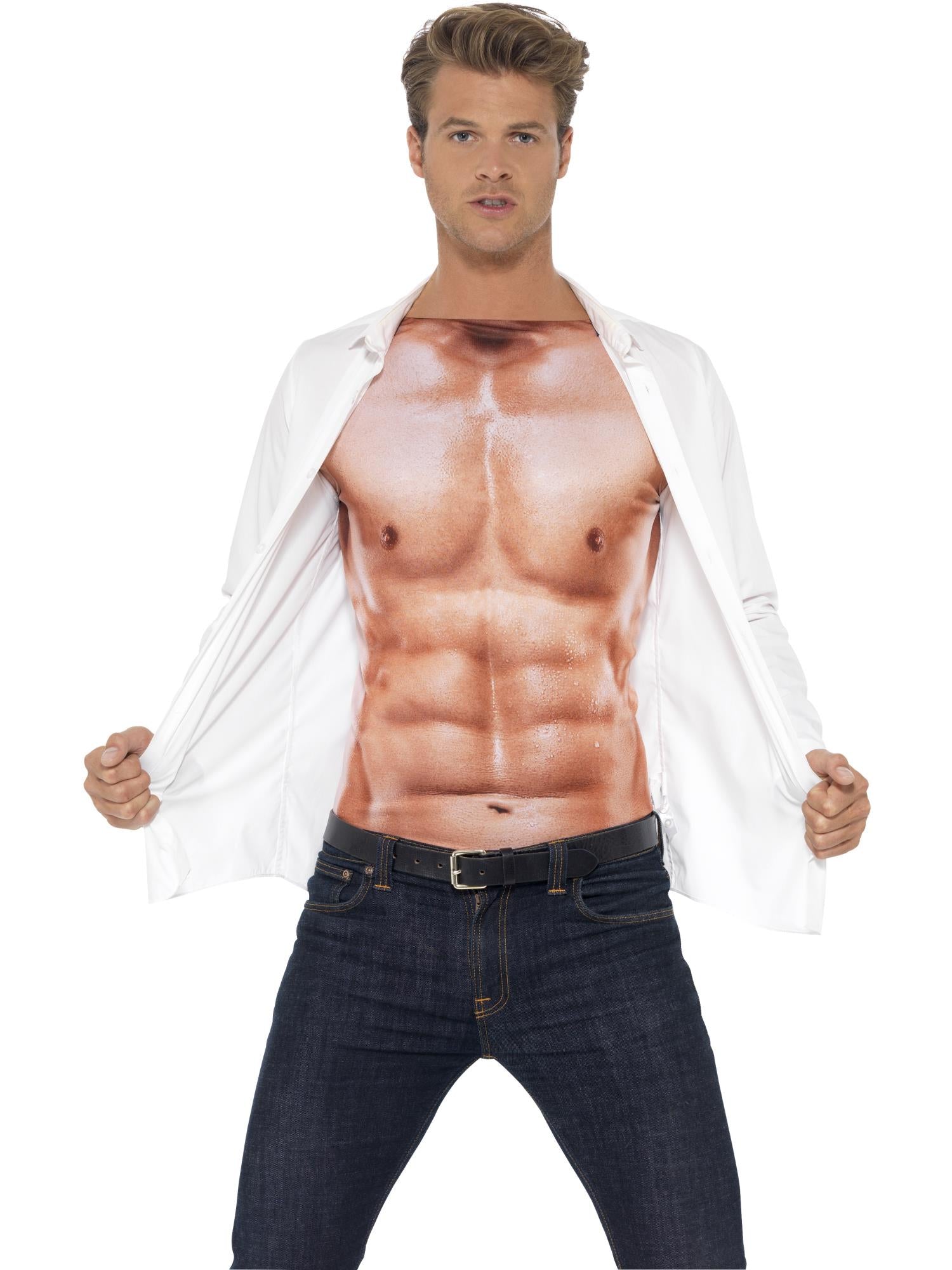 smiffys-fever-muskel-shirt-herren-hautfarben-langarm-m-l image 4