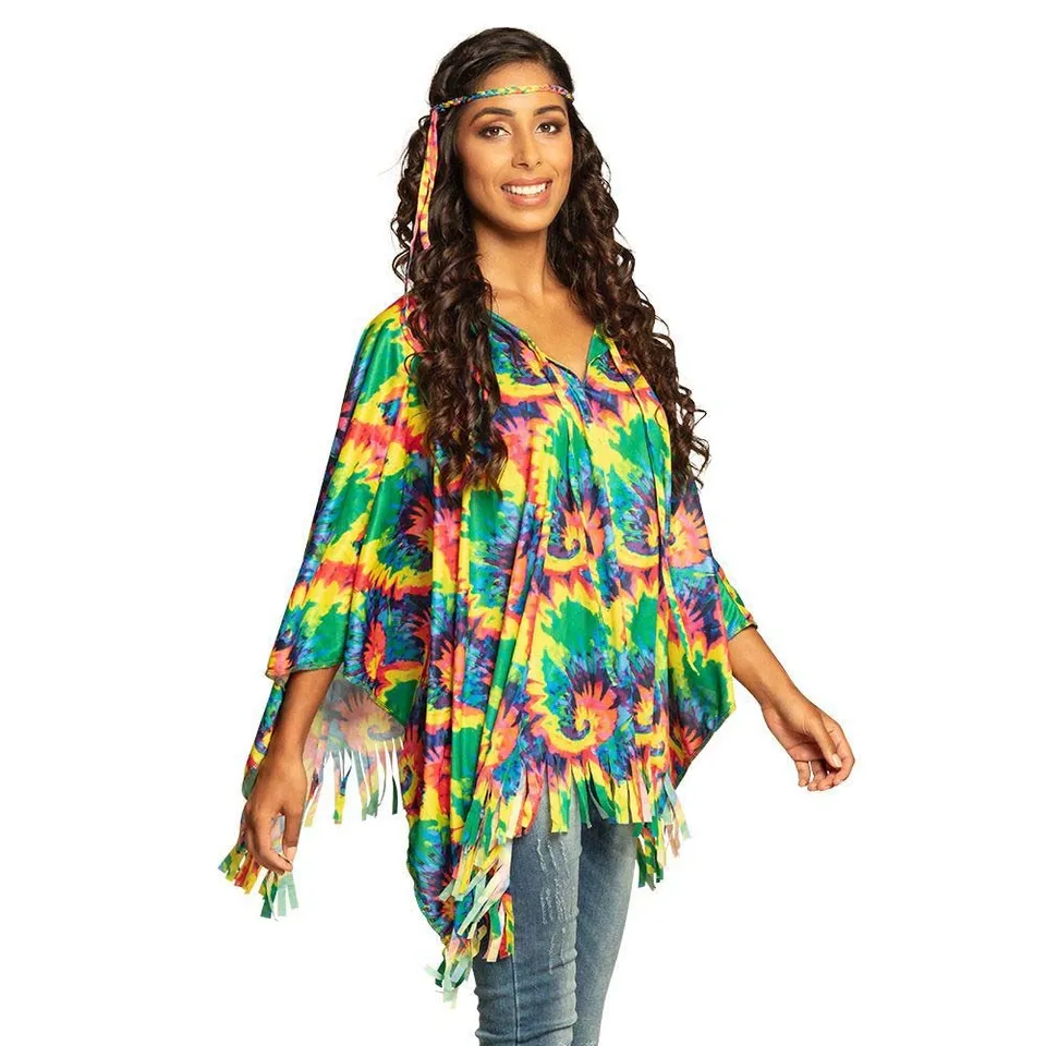 boland-hippie-poncho-batik-mit-stirnband-f-r-erwachsene image 1