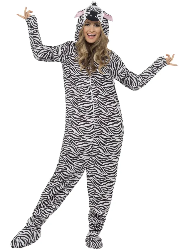 smiffys-fever-zebra-kost-m-overall-m-schwarz-wei-tierkost-m image 1