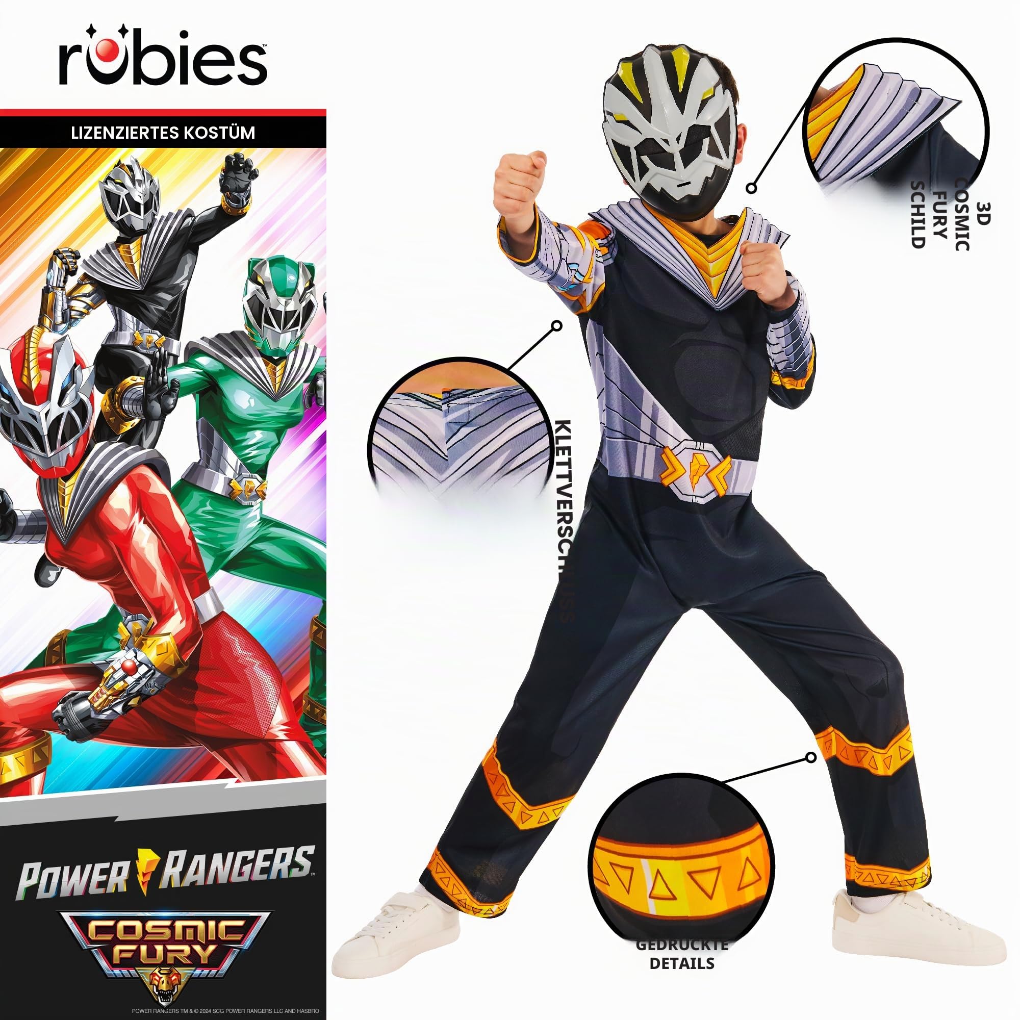 rubie-s-deluxe-power-rangers-cosmic-fury-black-ranger-kost-m-5-6 image 2