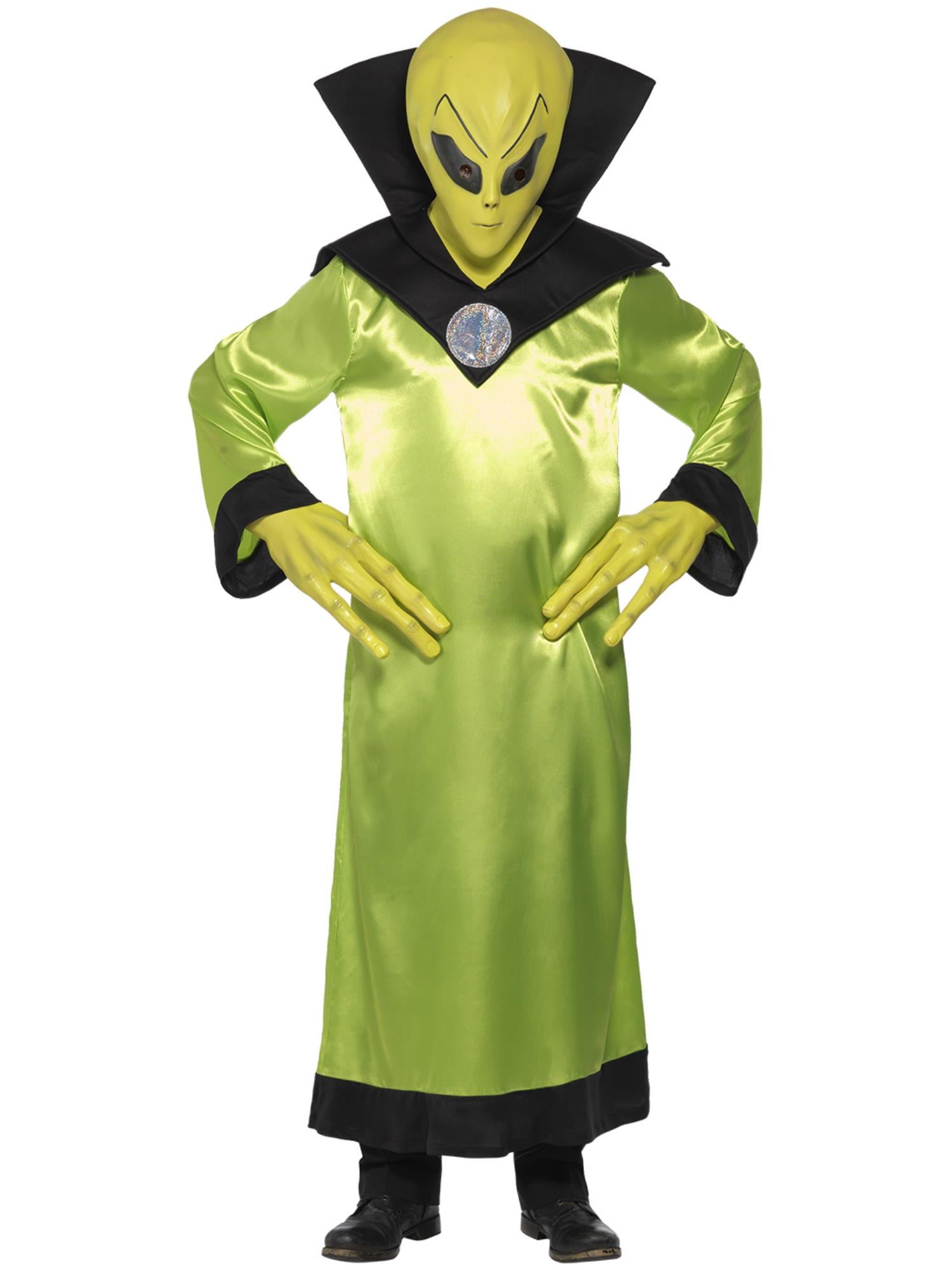 smiffys-fever-alien-lord-kost-m-herren-gr-n-mit-maske-3-tlg image 4
