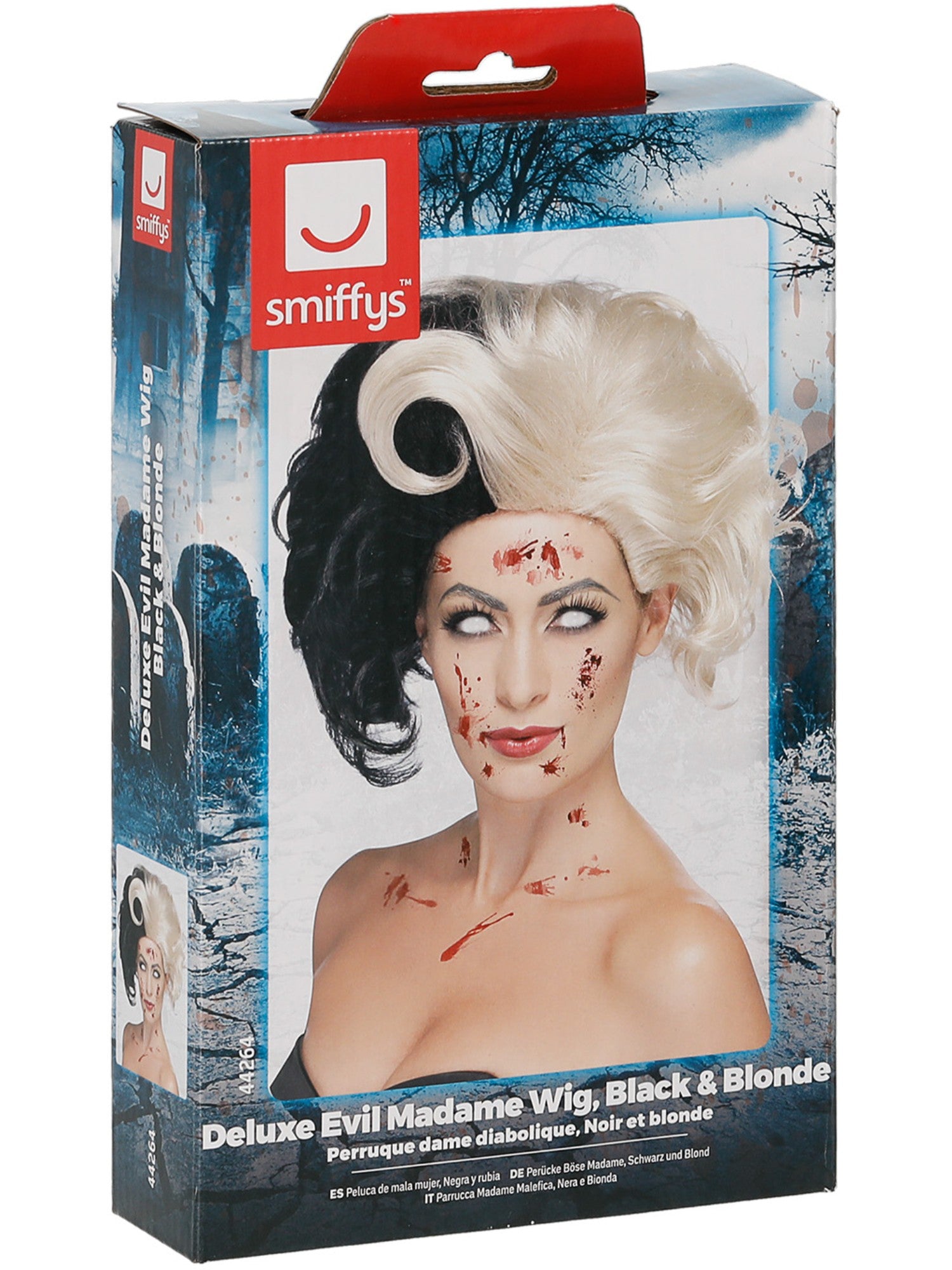 smiffys-fever-evil-madame-per-cke-schwarz-blond-damen image 4
