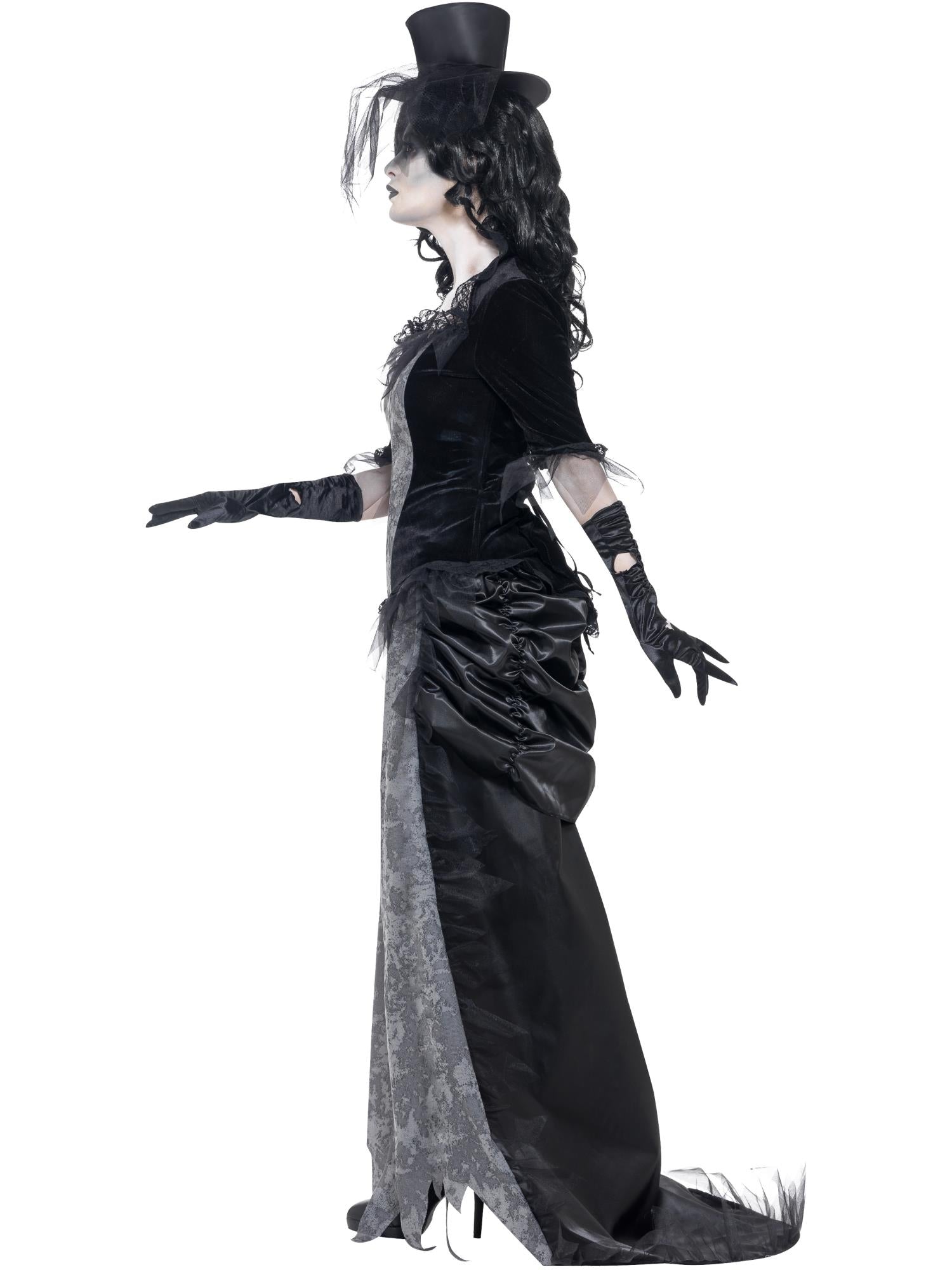 smiffys-fever-ghost-town-black-widow-kost-m-damen-s-schwarz-grau image 3