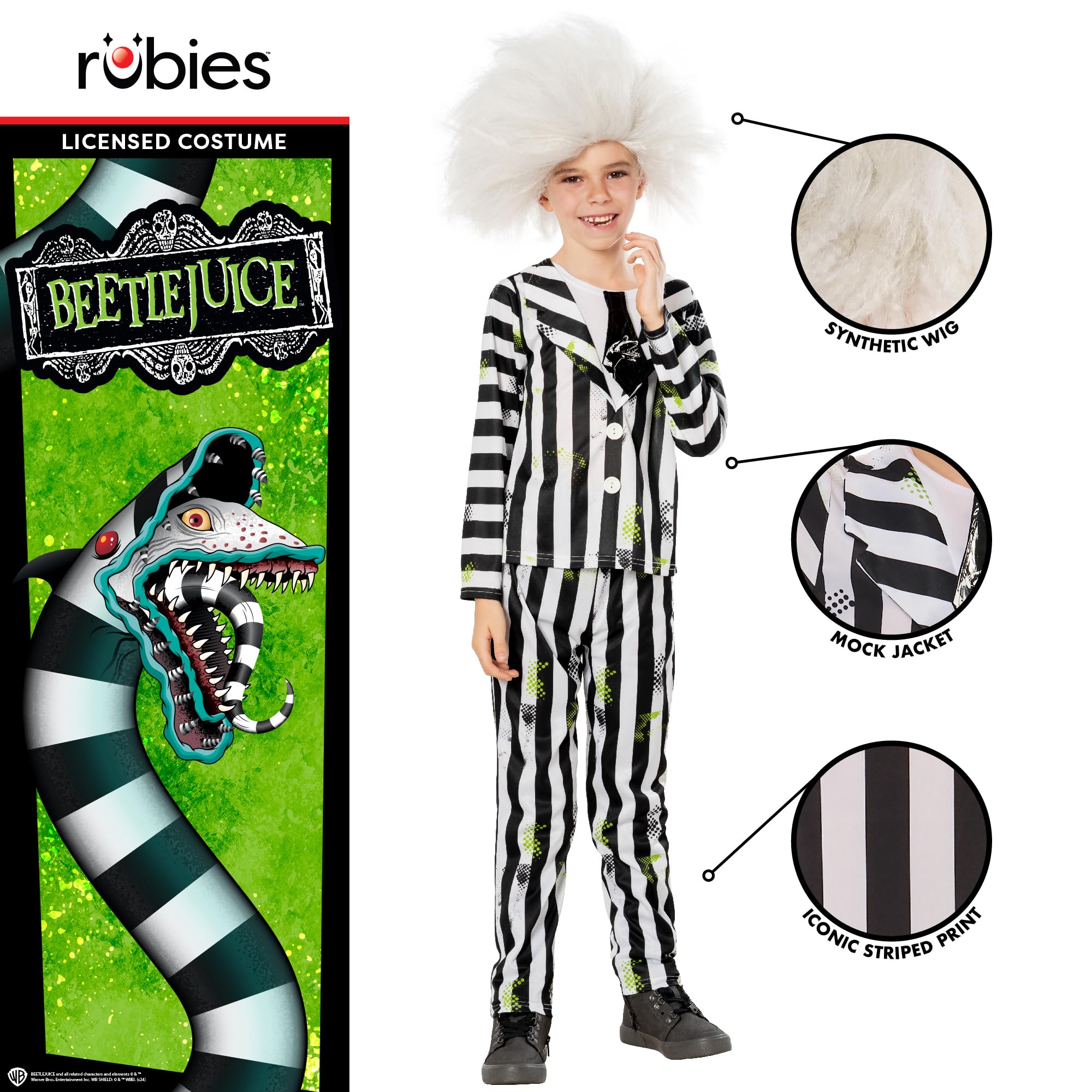 rubie-s-deluxe-beetlejuice-kost-m-kinder-7-8-jahre-mit-per-cke image 3
