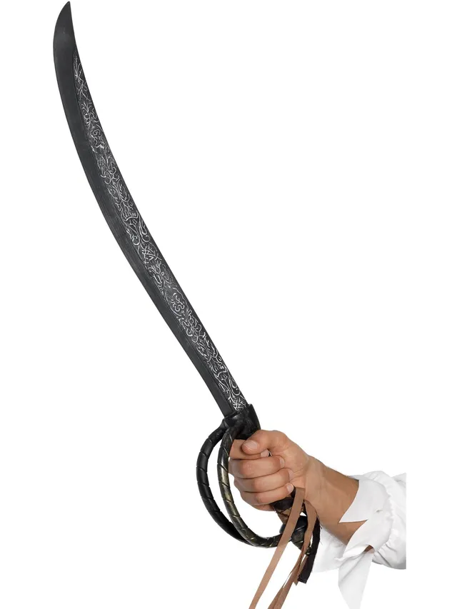 smiffys-fever-piratenschwert-70-cm-silber-schwarz-kost-mwaffe image 1