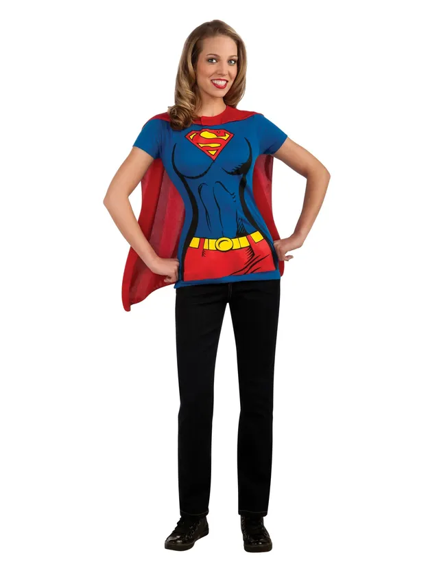 rubie-s-deluxe-supergirl-t-shirt-kost-m-damen-s-mit-cape image 1