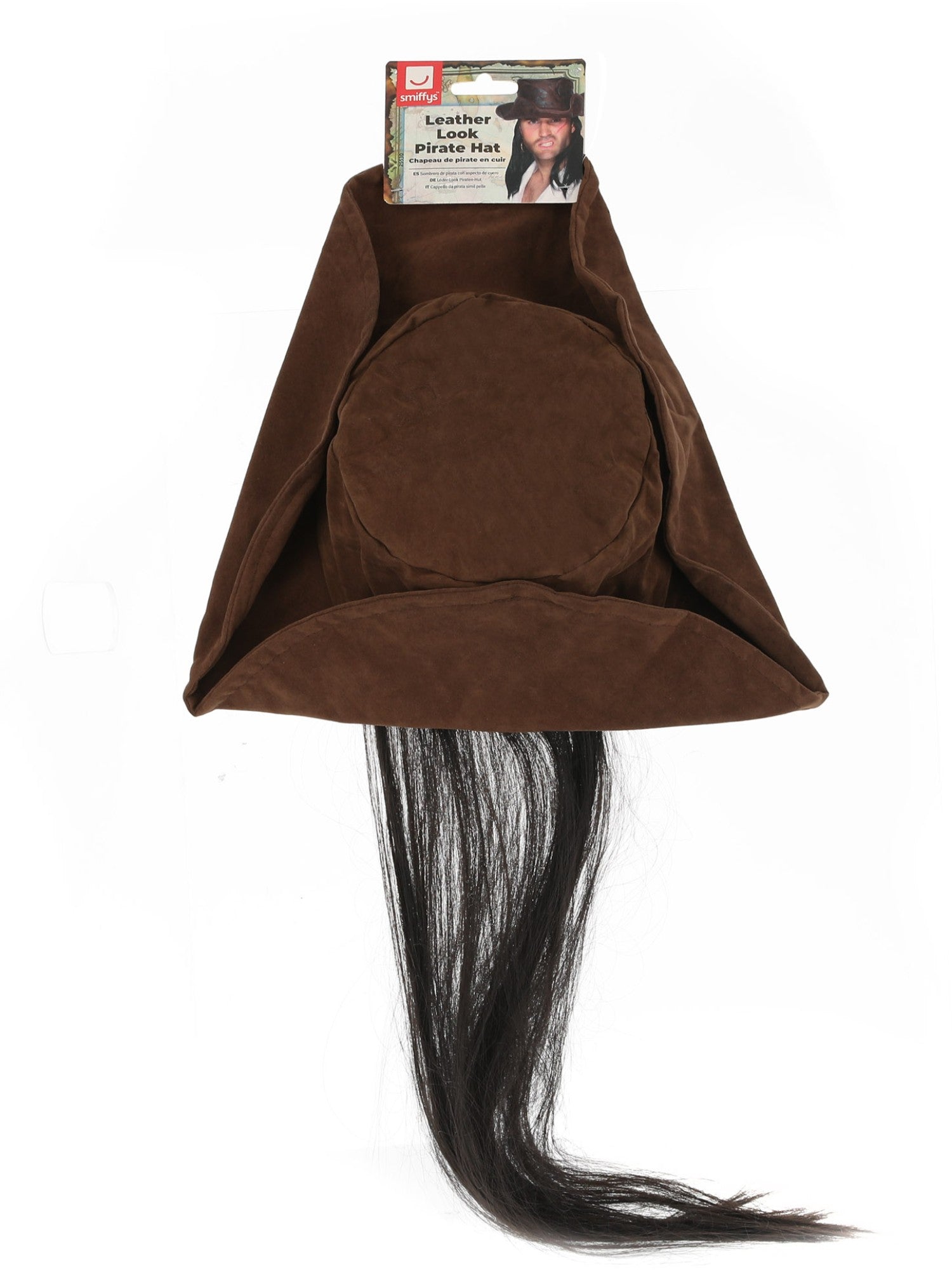 smiffys-fever-piratenhut-lederlook-braun-mit-haaren image 2