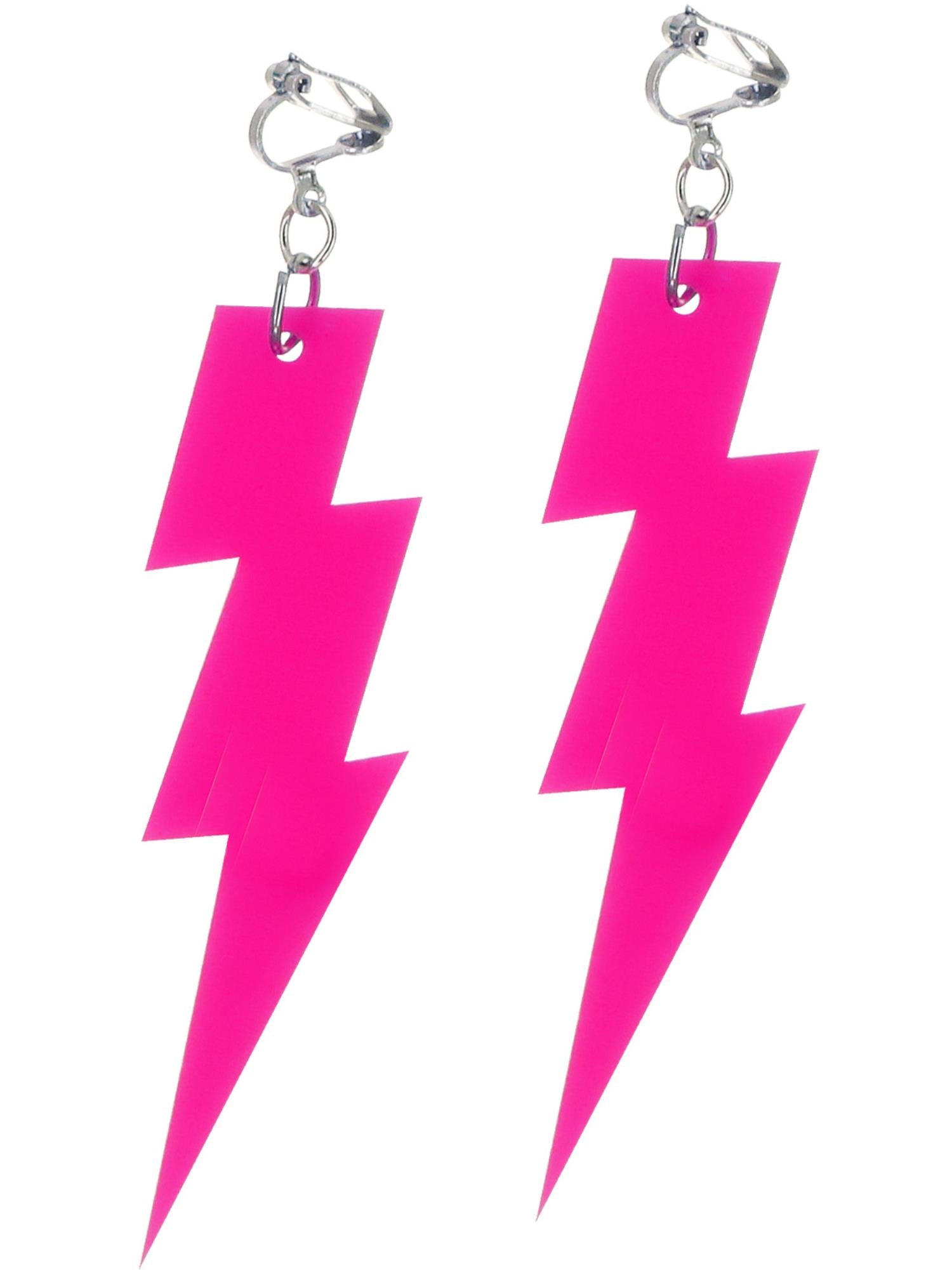 smiffys-fever-80s-neon-blitz-ohrringe-pink-clip-on image 2