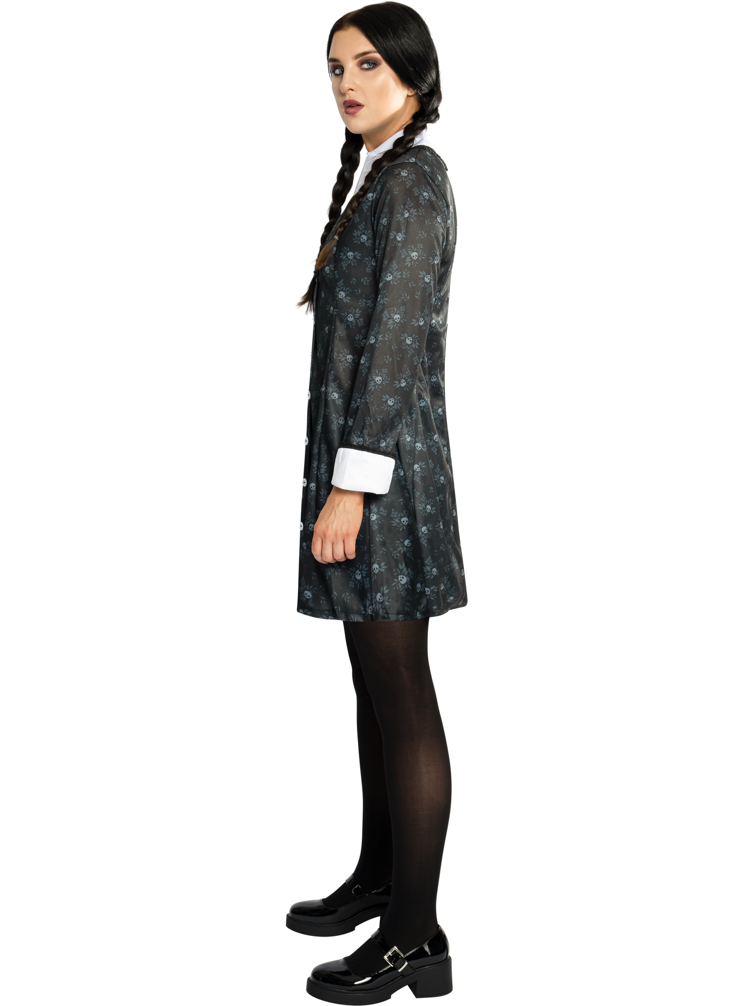 rubies-wednesday-addams-kost-m-damen-kleid-schwarz-wei image 4