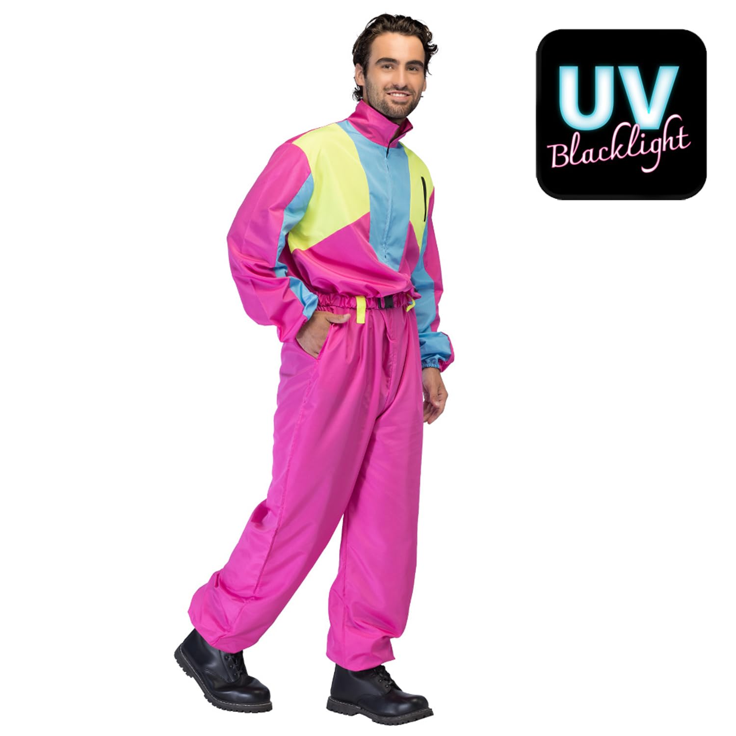 boland-neon-uv-retro-skianzug-pink-80er-herren-gr-m image 2