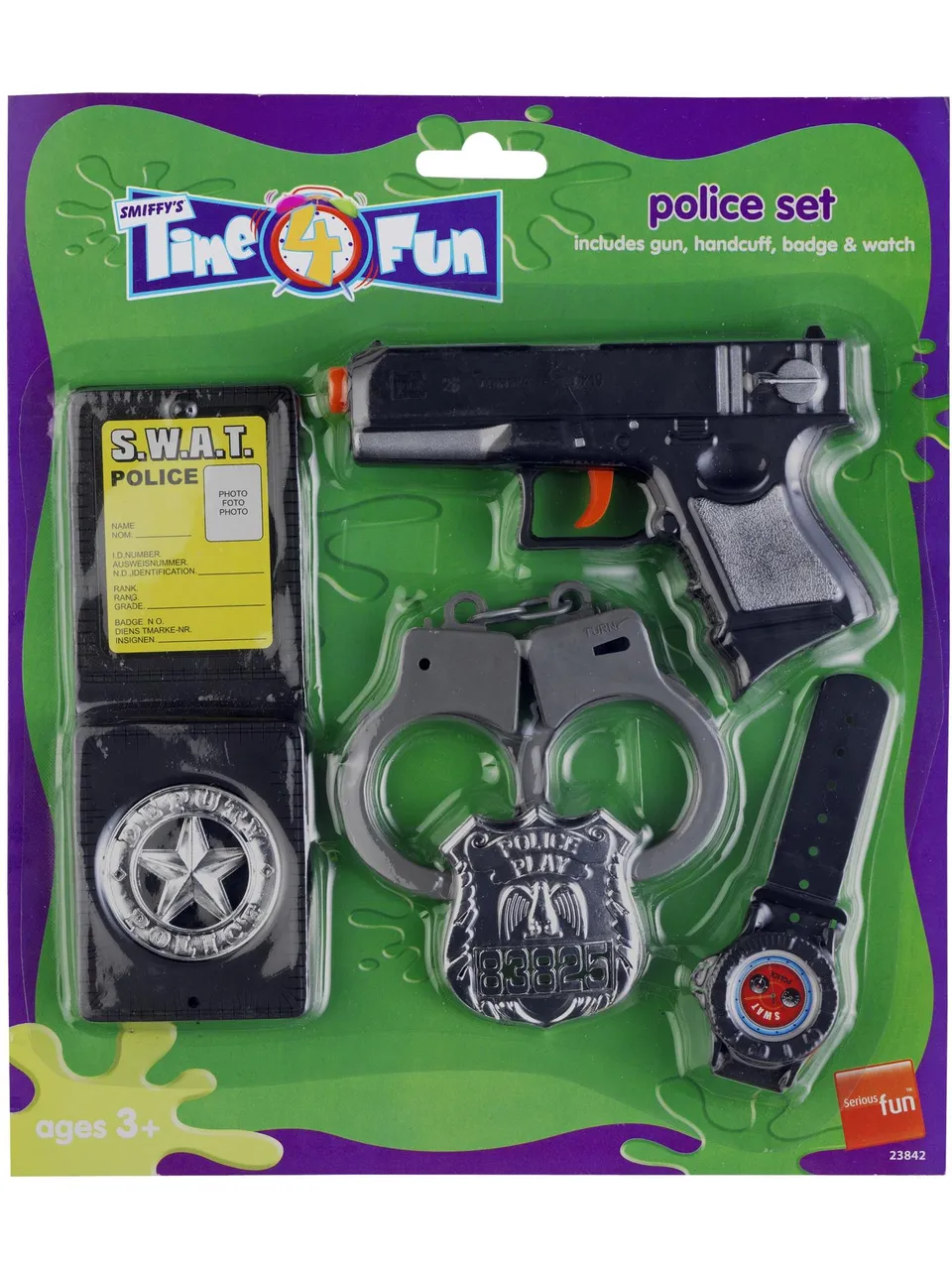 time4fun-polizei-set-handschellen-pistole-marke-kinder image 1
