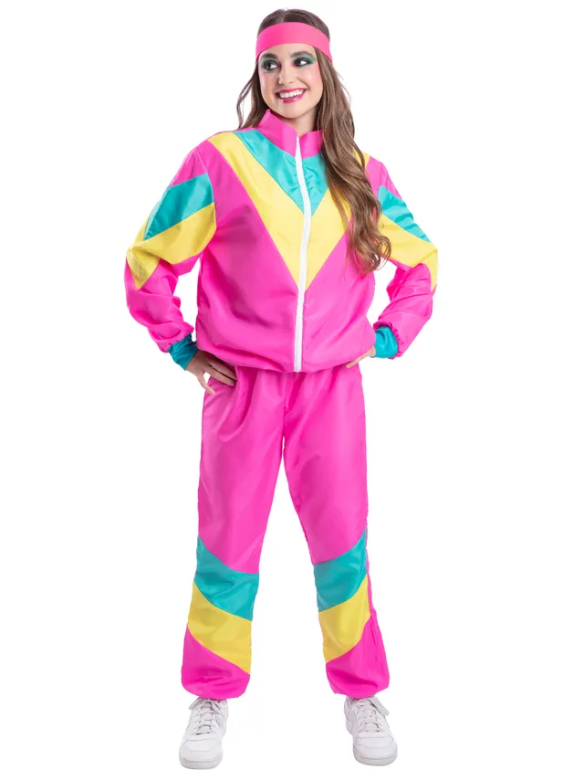 rubies-80er-sport-kost-m-damen-m-neon-jogginganzug image 1