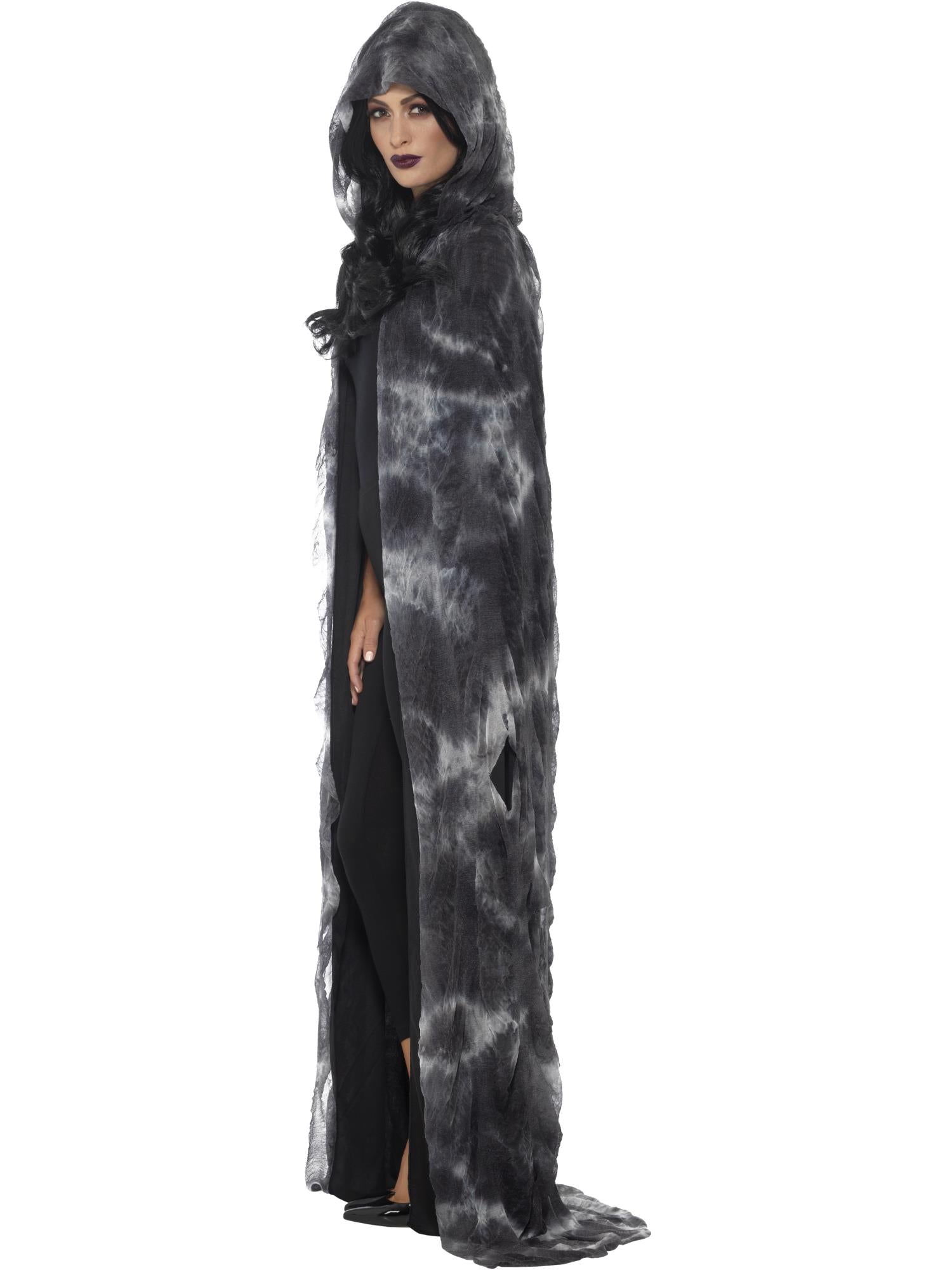 smiffys-fever-spellbound-decayed-cape-umhang-schwarz-grau image 3