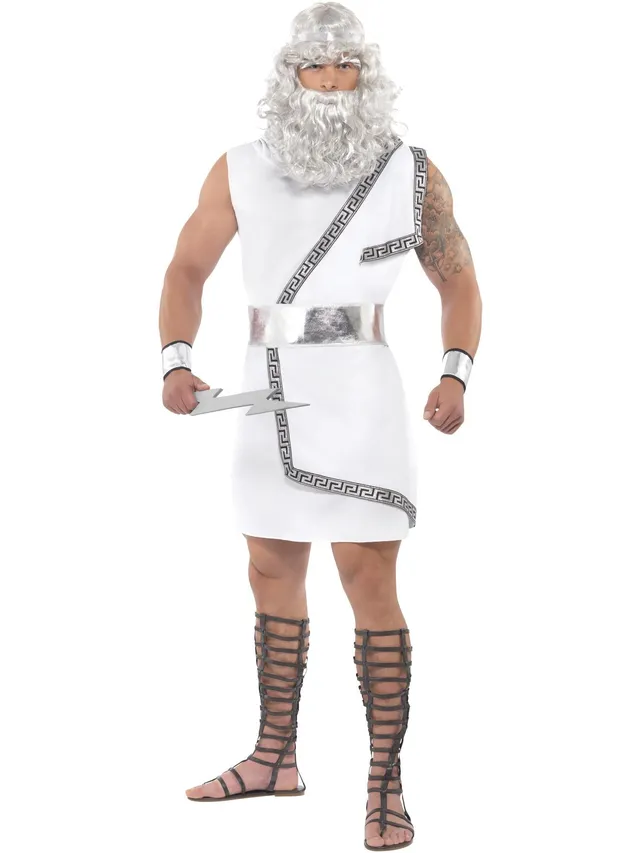 smiffys-fever-zeus-kost-m-herren-wei-e-toga-mit-blitz image 1