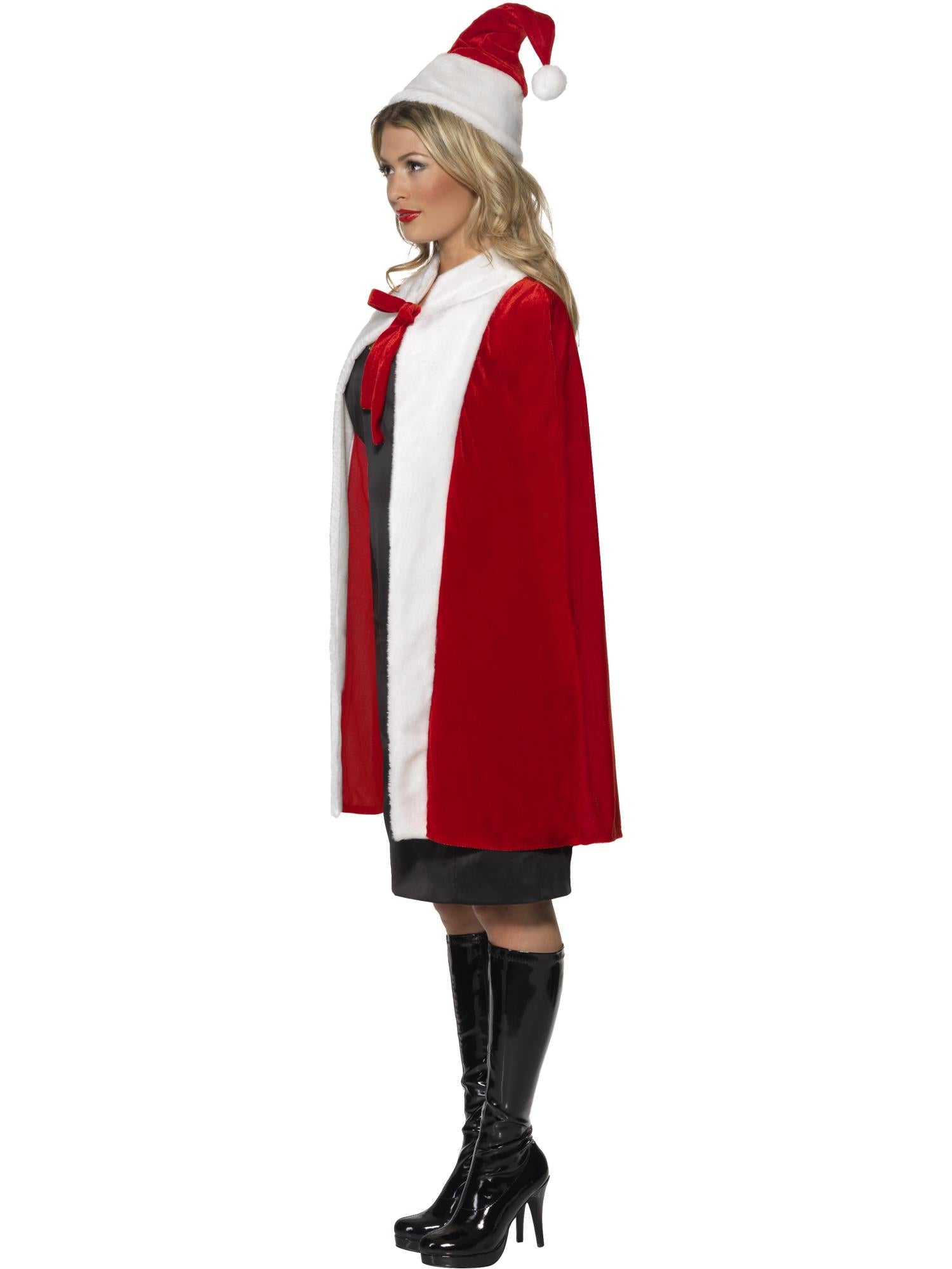 smiffys-fever-santa-kost-m-damen-rot-cape-hut image 3