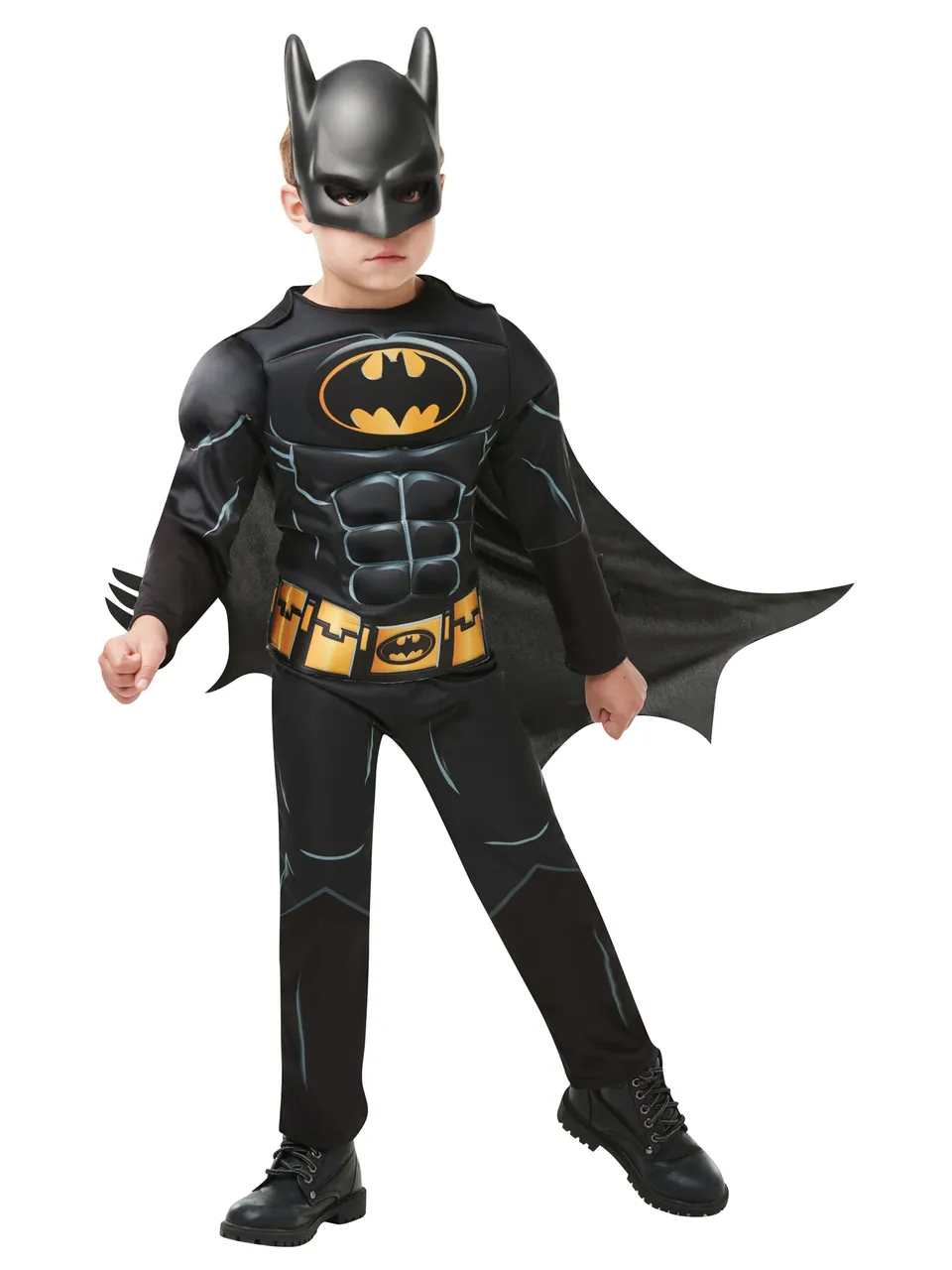 rubies-batman-kost-m-deluxe-schwarz-gelb-muskeln image 1