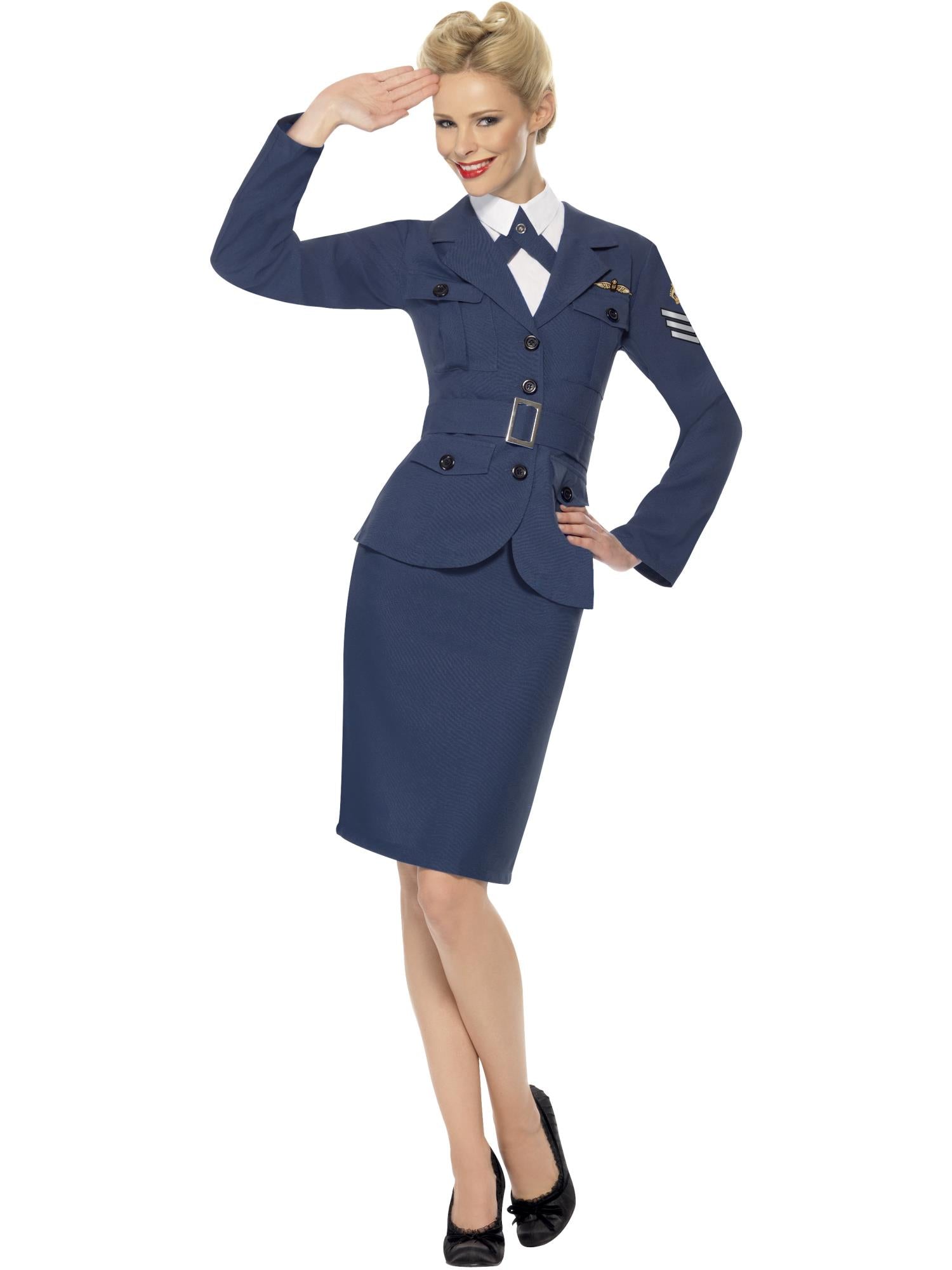 smiffys-fever-ww2-air-force-pilotenkost-m-damen-blau-m image 1