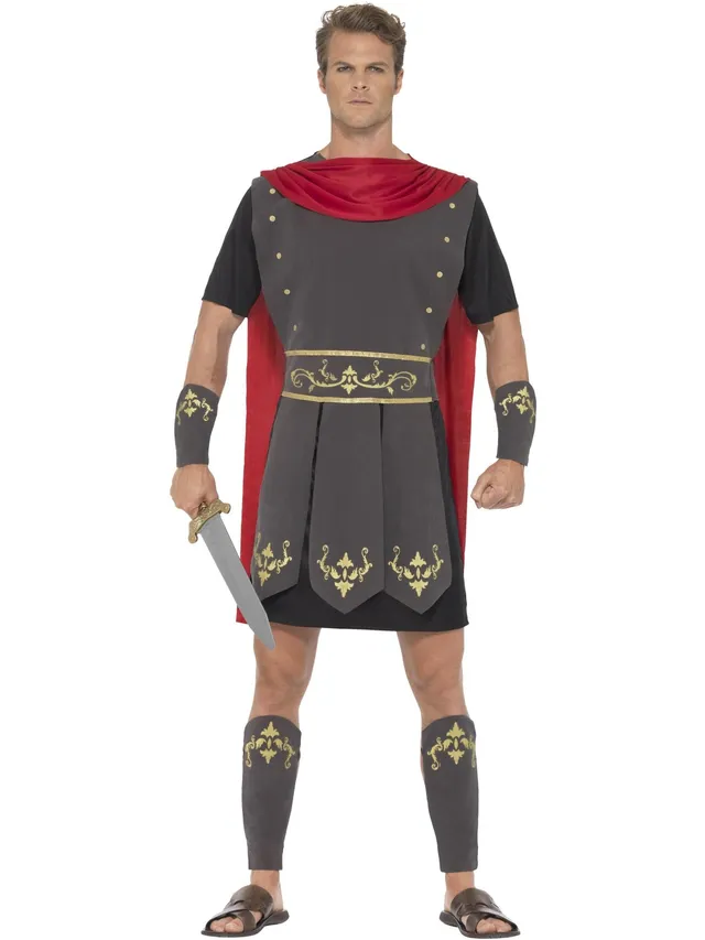 smiffys-fever-gladiator-kost-m-herren-tunika-mit-umhang-m image 1