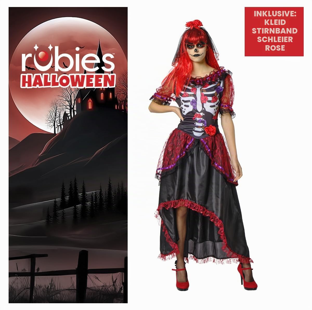 rubie-s-deluxe-la-catrina-damenkost-m-kleid-halloween image 2