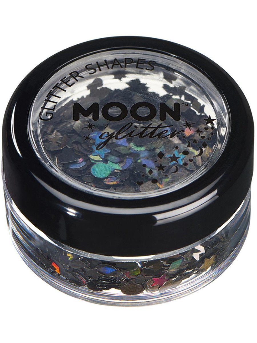 smiffys-makeup-fx-moon-glitter-shapes-glitzer-silber-3g-holografisch image 3