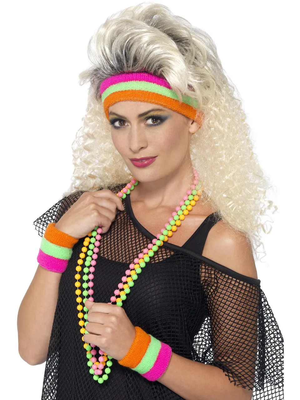 smiffys-fever-schwei-band-neon-set-bunt-3-tlg-80er image 1