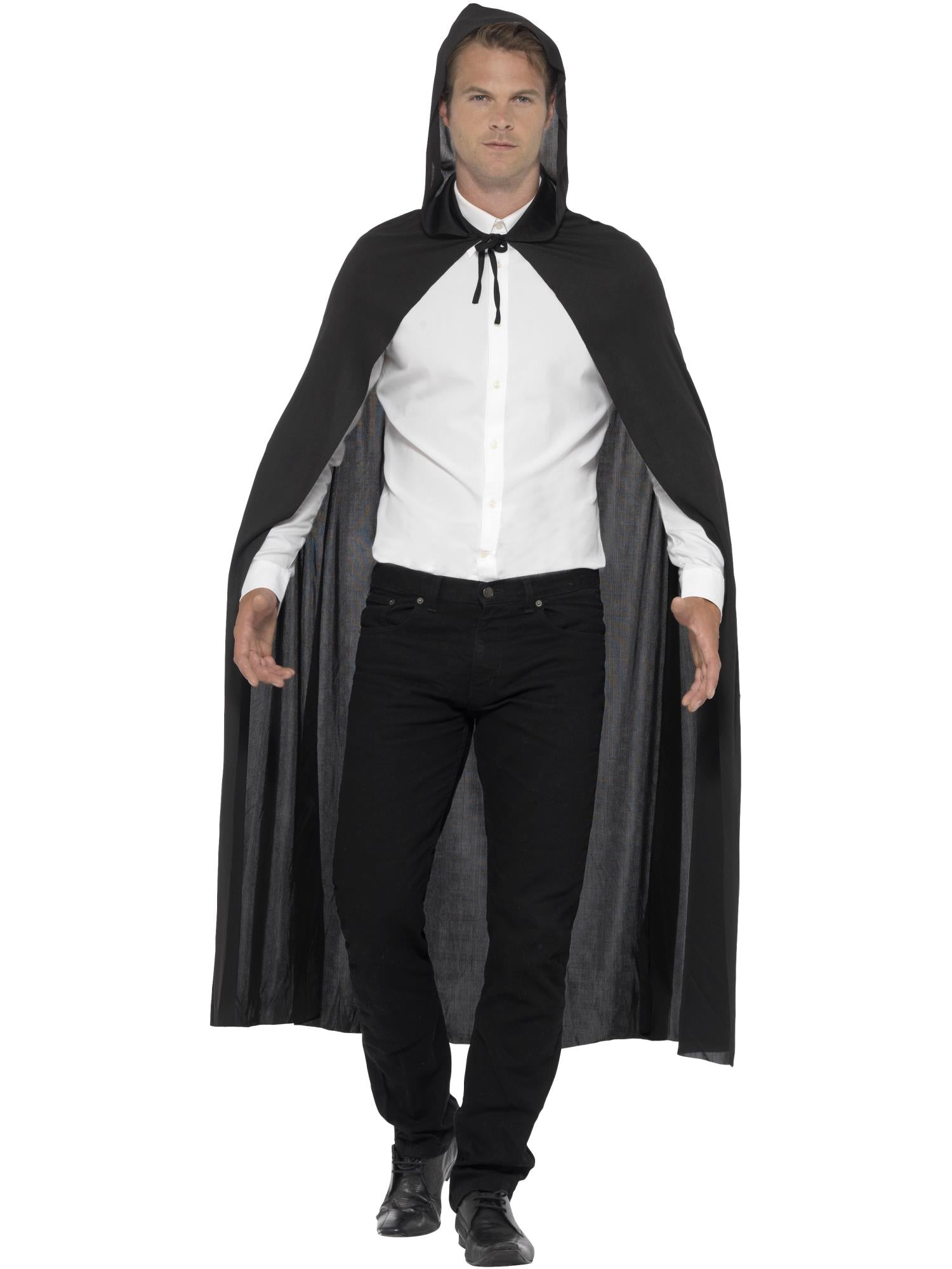 smiffys-fever-vampir-cape-schwarz-mit-kapuze-einheitsgr-e image 1