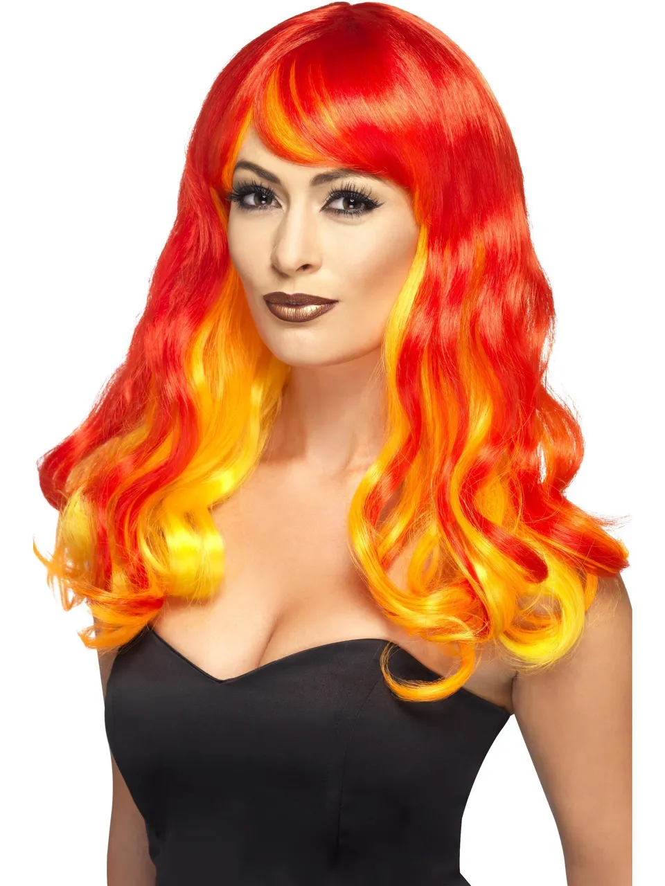 smiffys-fever-ombre-devil-flame-per-cke-rot-orange-lang image 1