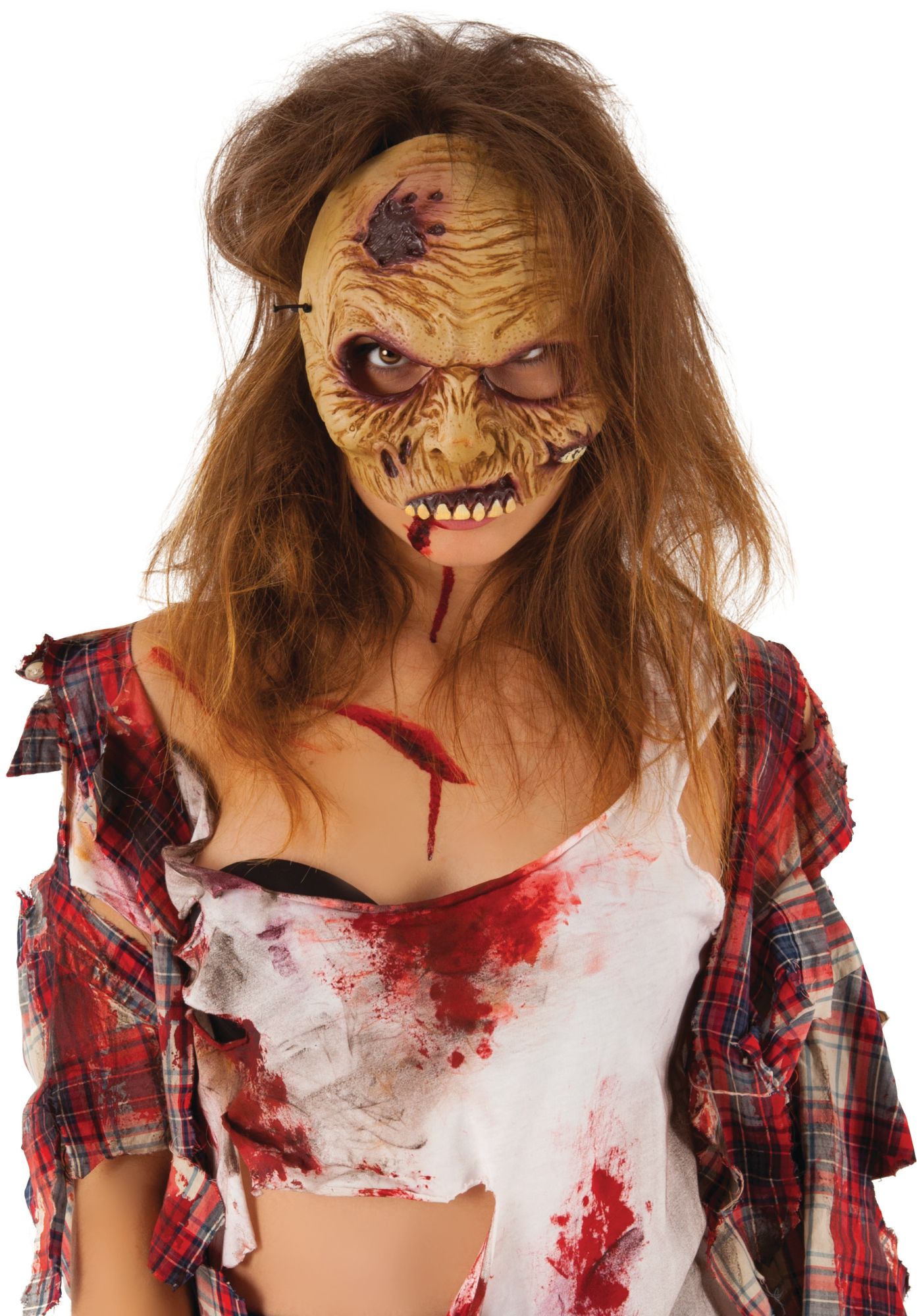 rubies-zombie-halbmaske-erwachsene-latex-hautfarben image 1